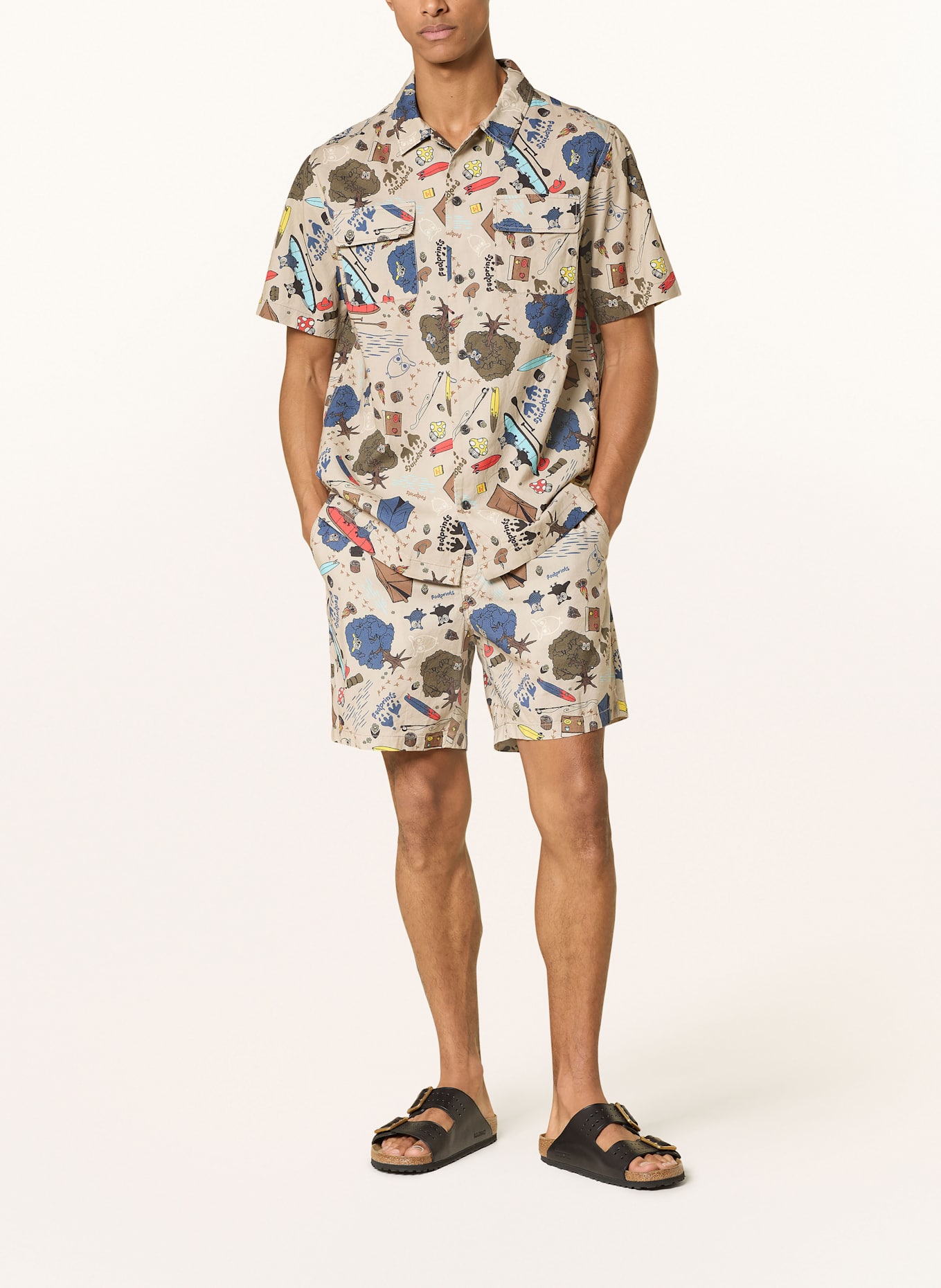 KnowledgeCotton Apparel Koszula z klapami regular fit: BEŻOWY/ GRANATOWY/ TURKUSOWY