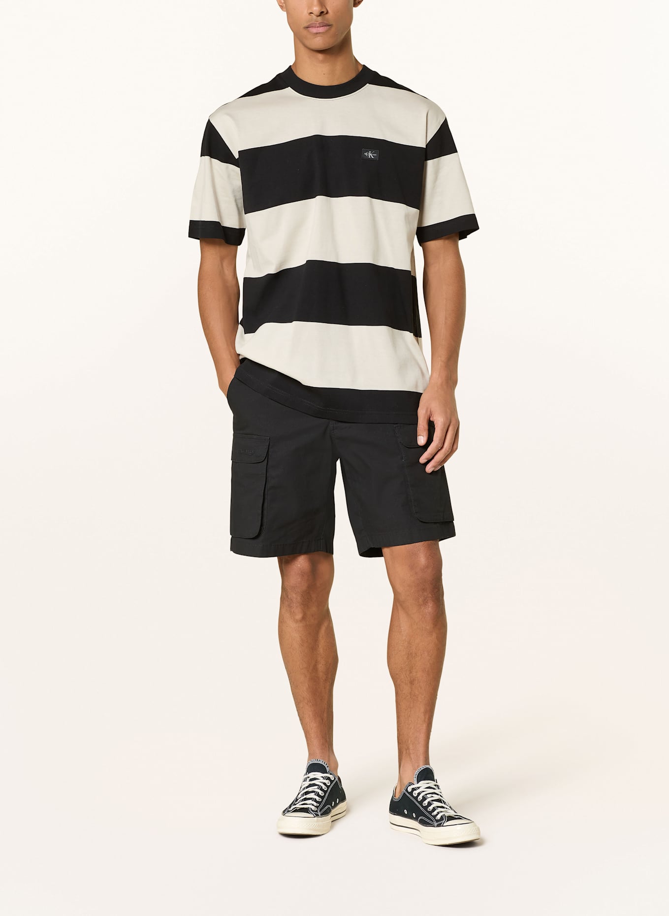 KnowledgeCotton Apparel FLINT cargo shorts: BLACK