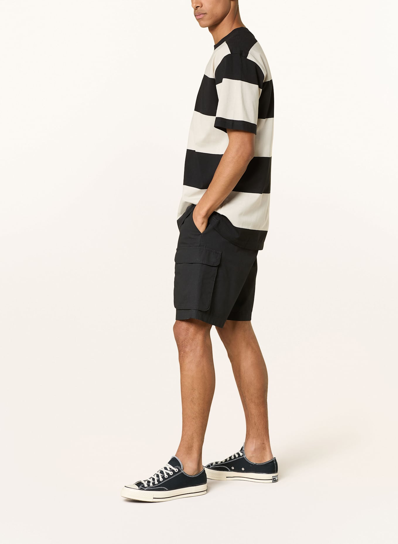 KnowledgeCotton Apparel FLINT cargo shorts: BLACK