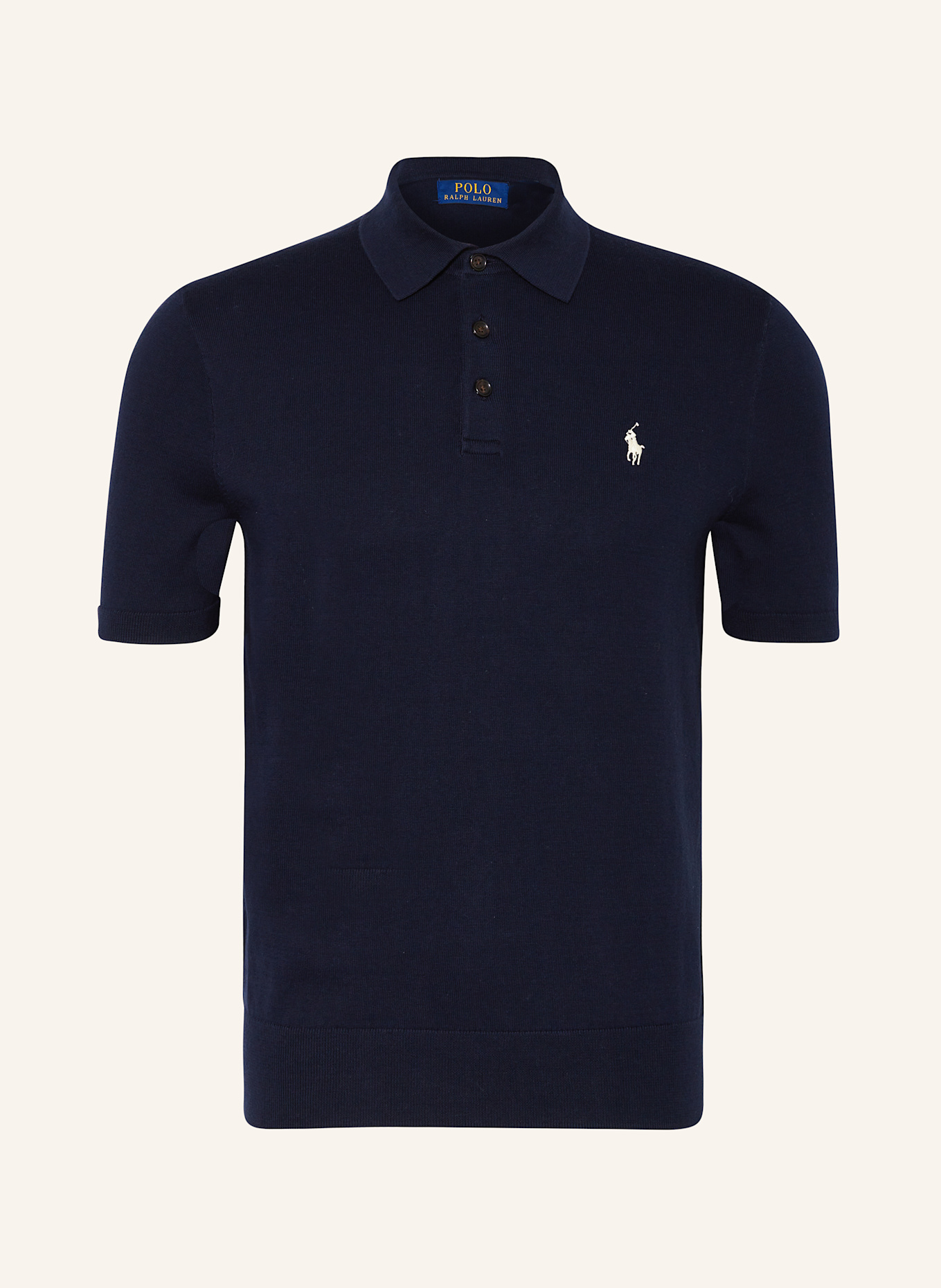 POLO RALPH LAUREN Knitted polo shirt: DARK BLUE