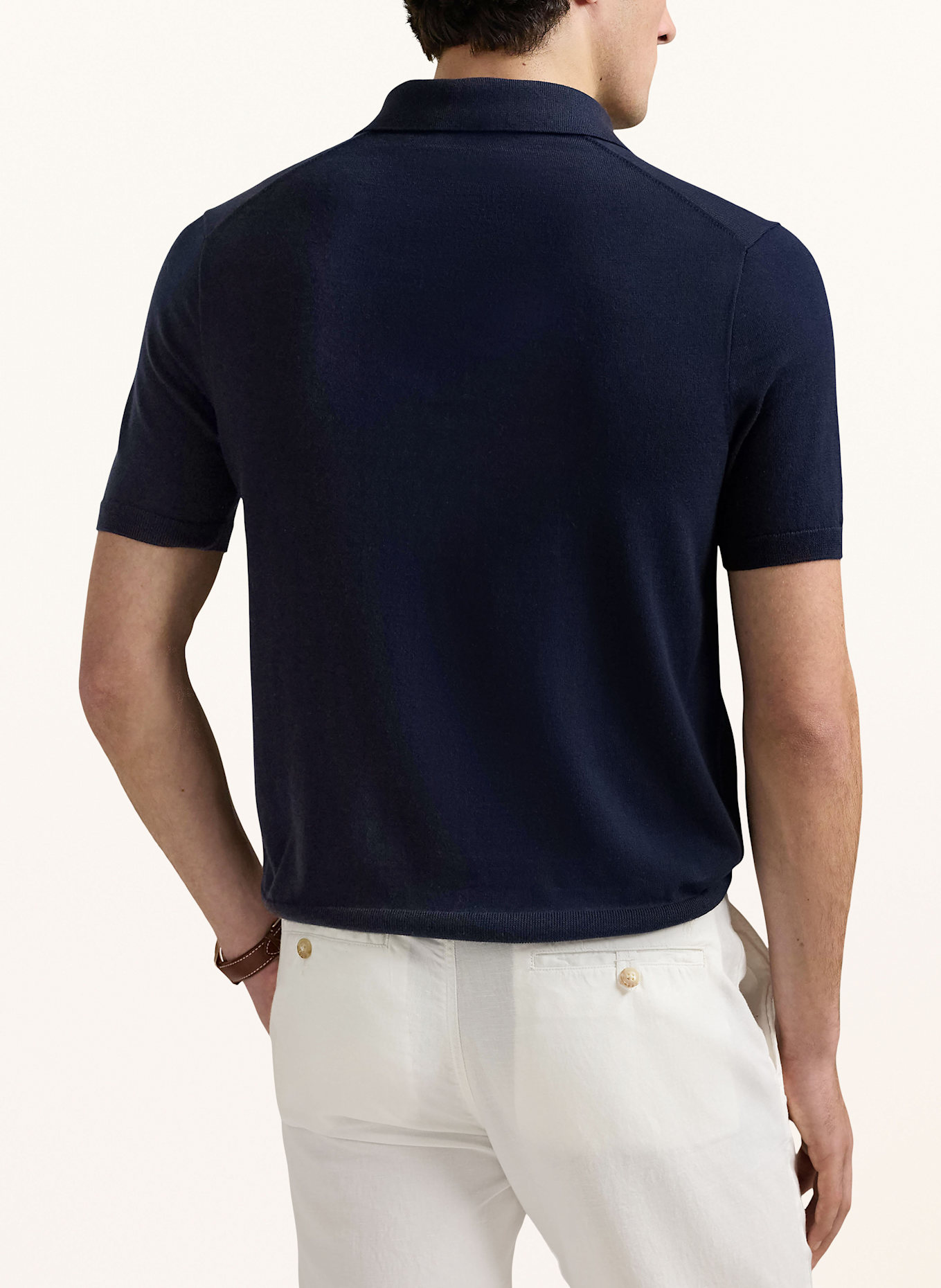 POLO RALPH LAUREN Knitted polo shirt: DARK BLUE