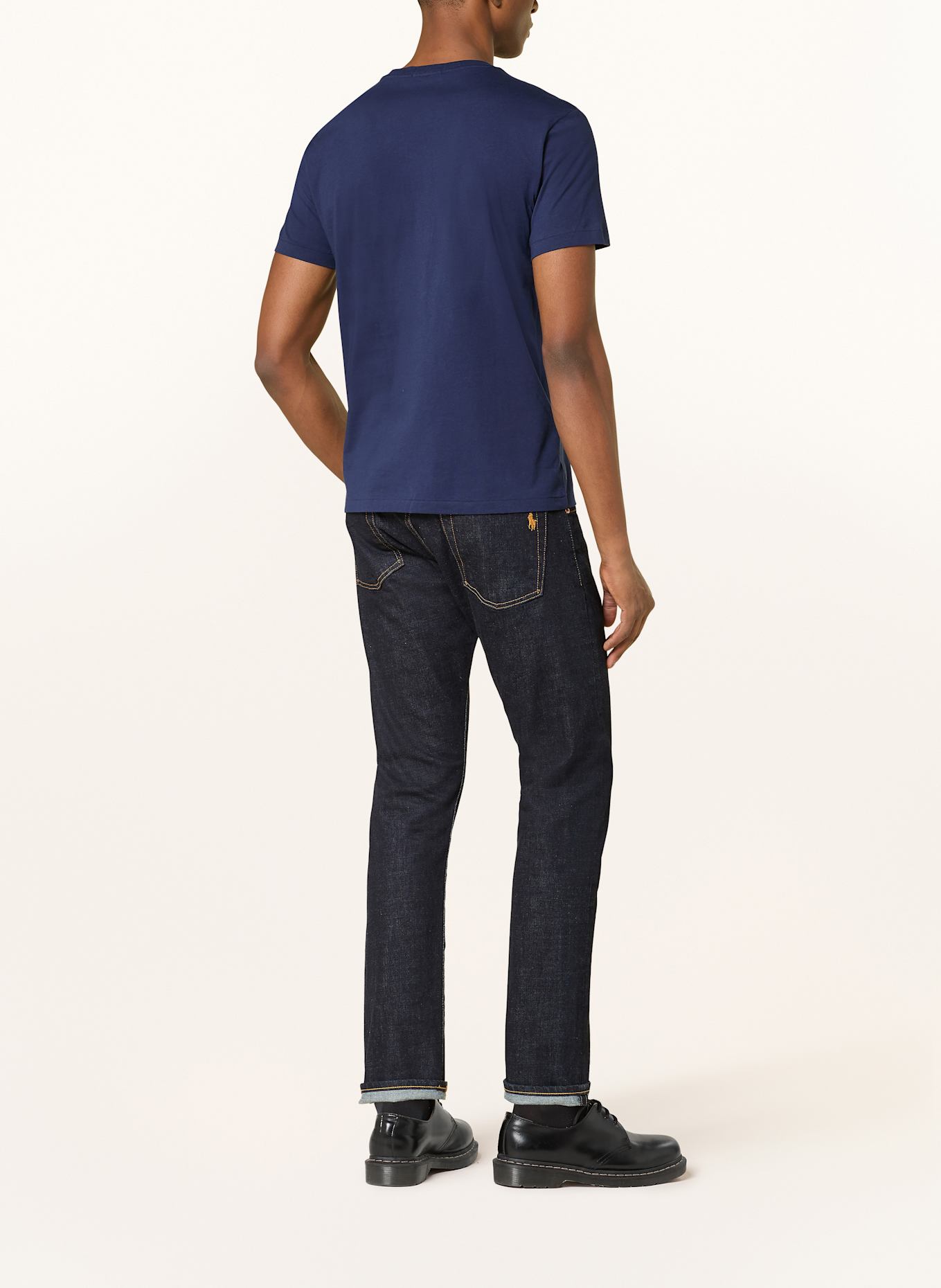 POLO RALPH LAUREN T-Shirt: DUNKELBLAU / WEISS / HELLBRAUN