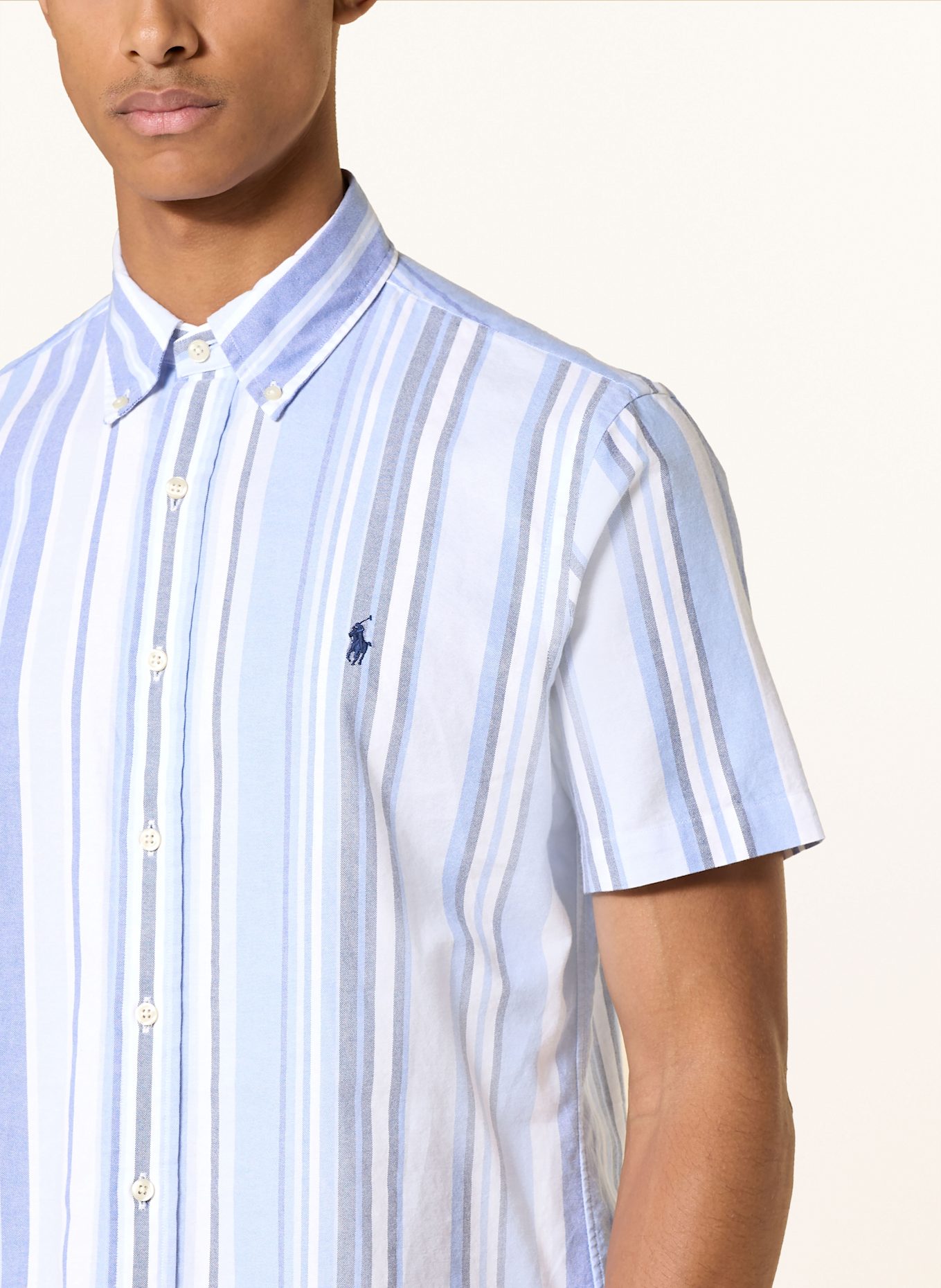 POLO RALPH LAUREN Kurzarm-Hemd Regular Fit, Farbe: HELLBLAU/ WEISS (Bild 4)