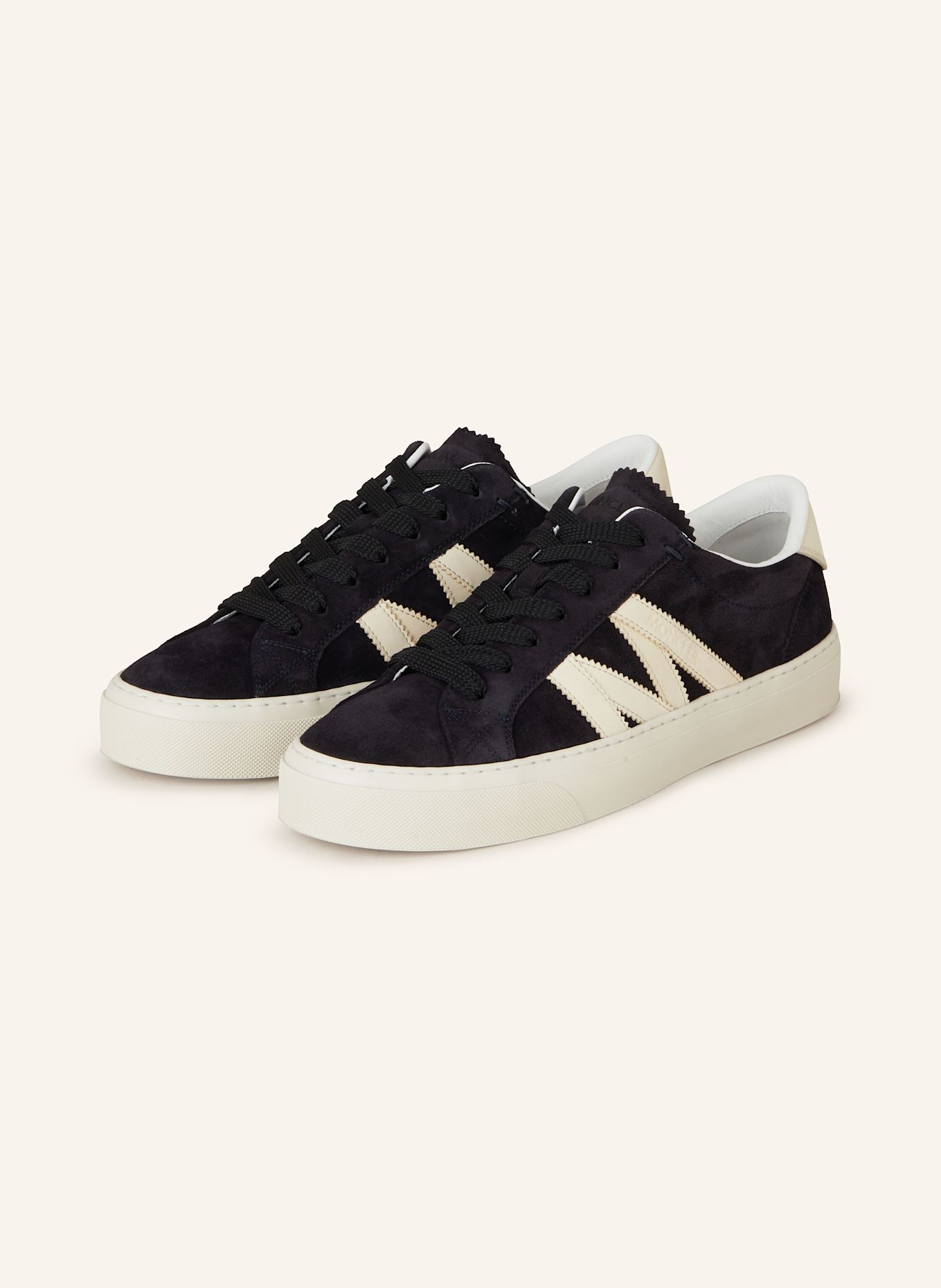 MONCLER Sneaker MONACO: DUNKELBLAU/ CREME