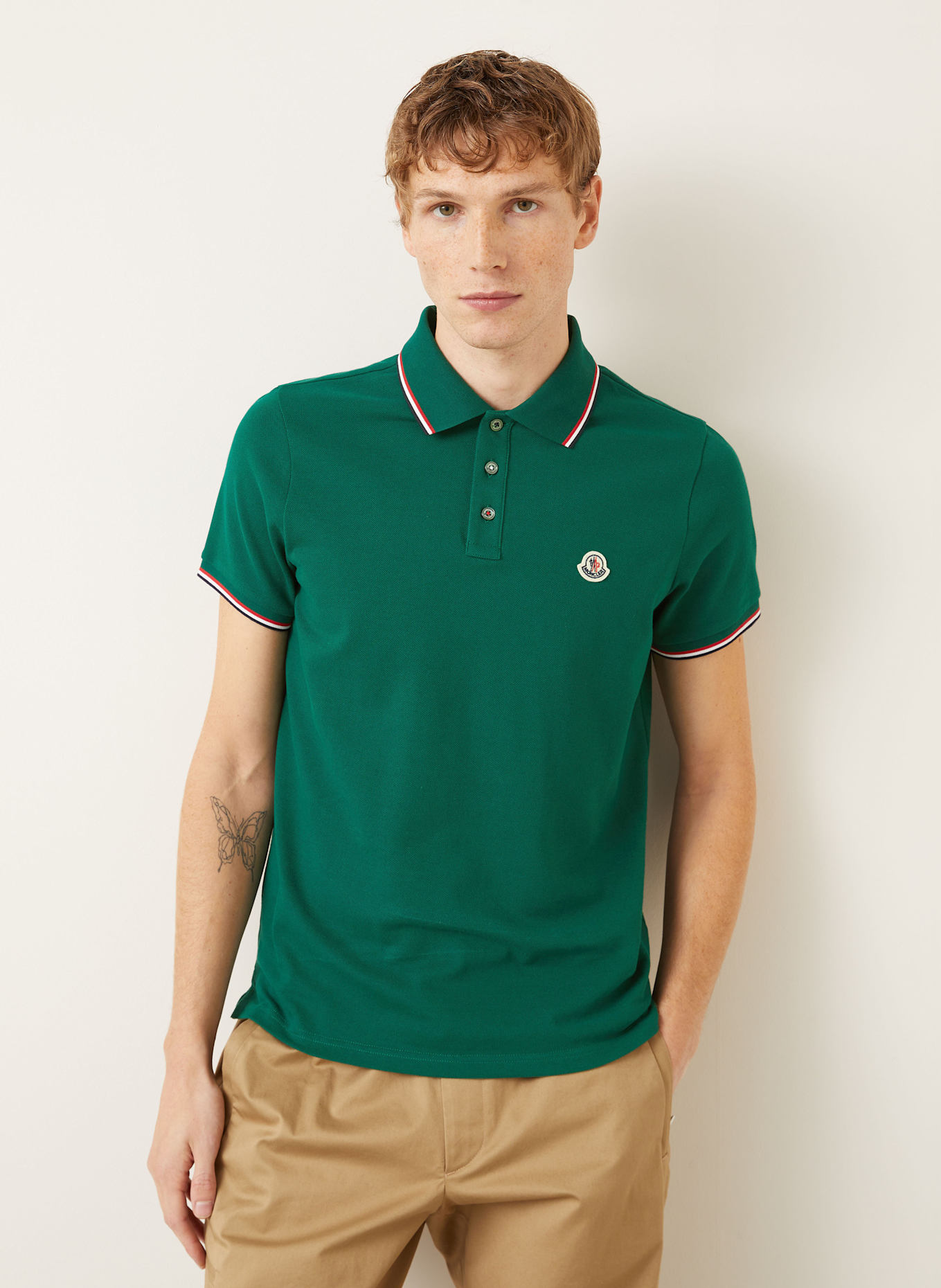 MONCLER Piqué-Poloshirt: DUNKELGRÜN