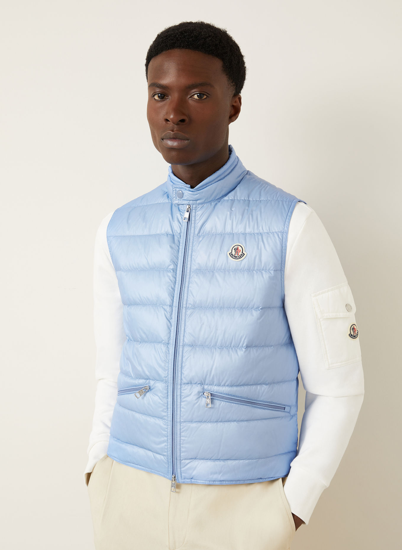 MONCLER Daunenweste GUI: HELLBLAU