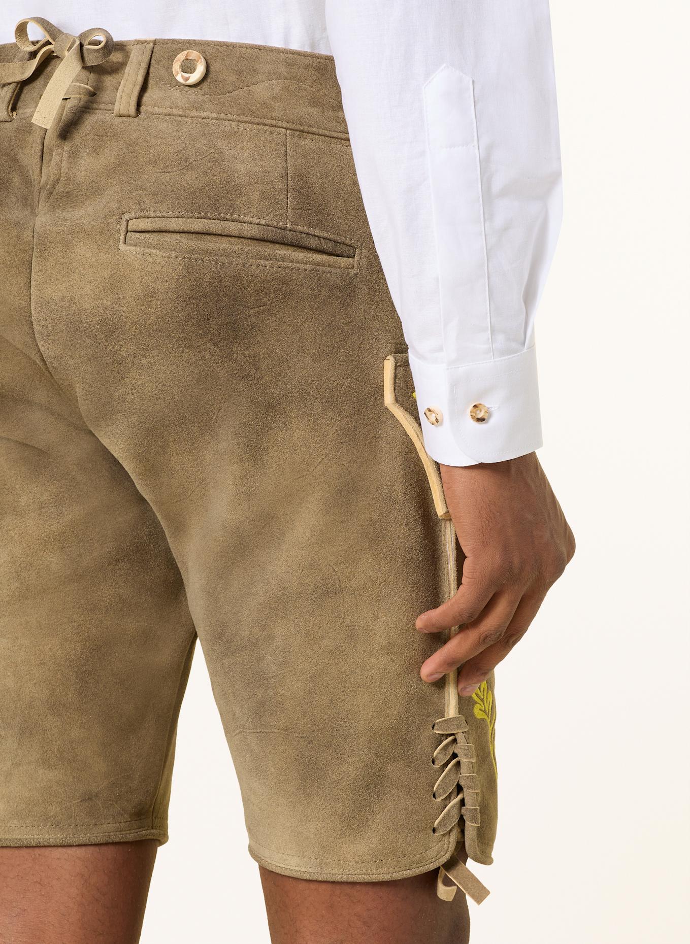 OSTARRICHI Trachten-Lederhose TRAUN: HELLBRAUN/ GRÜN