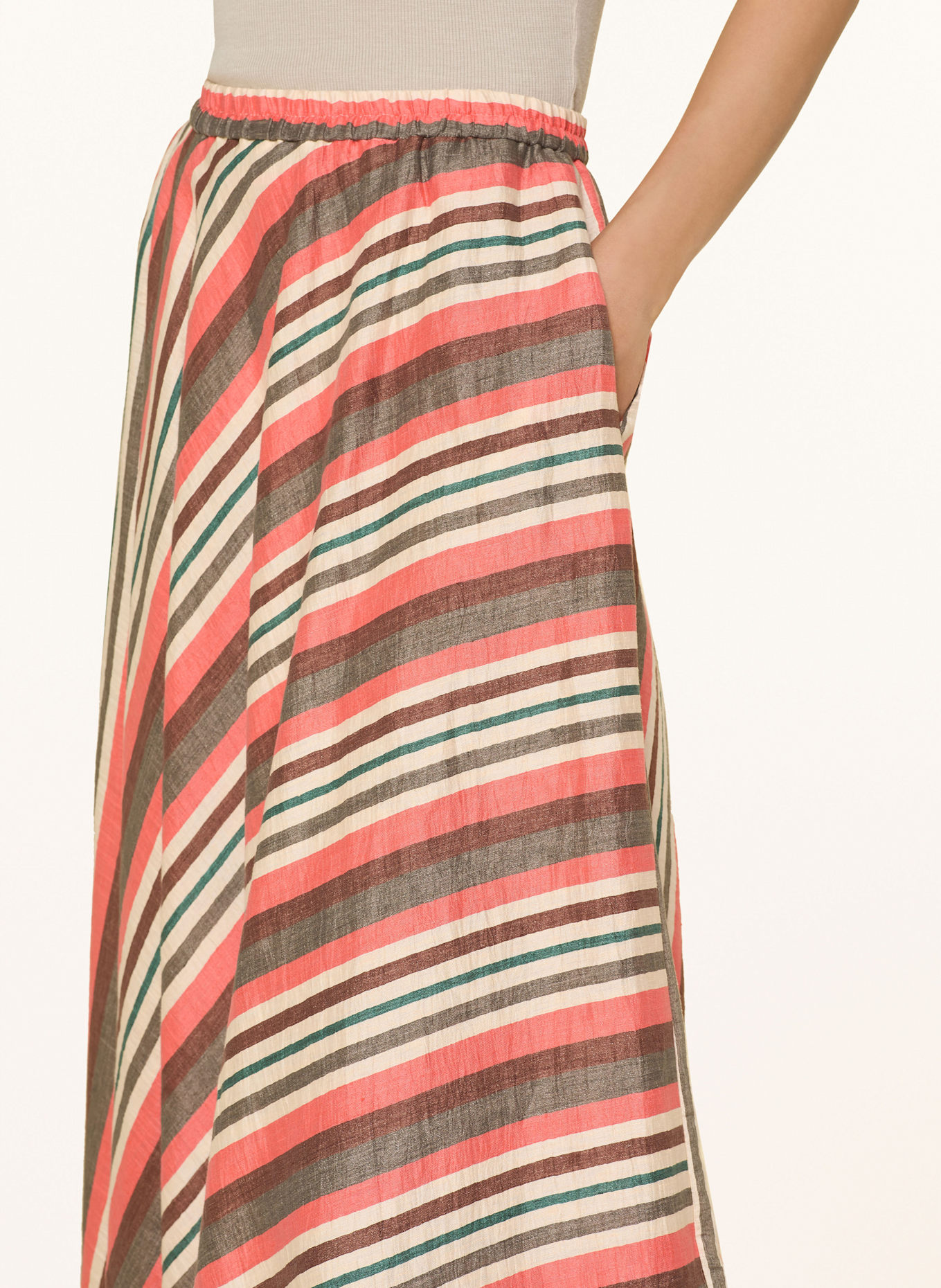 lilienfels Leinenrock: LACHS / BRAUN / DUNKELGRÜN