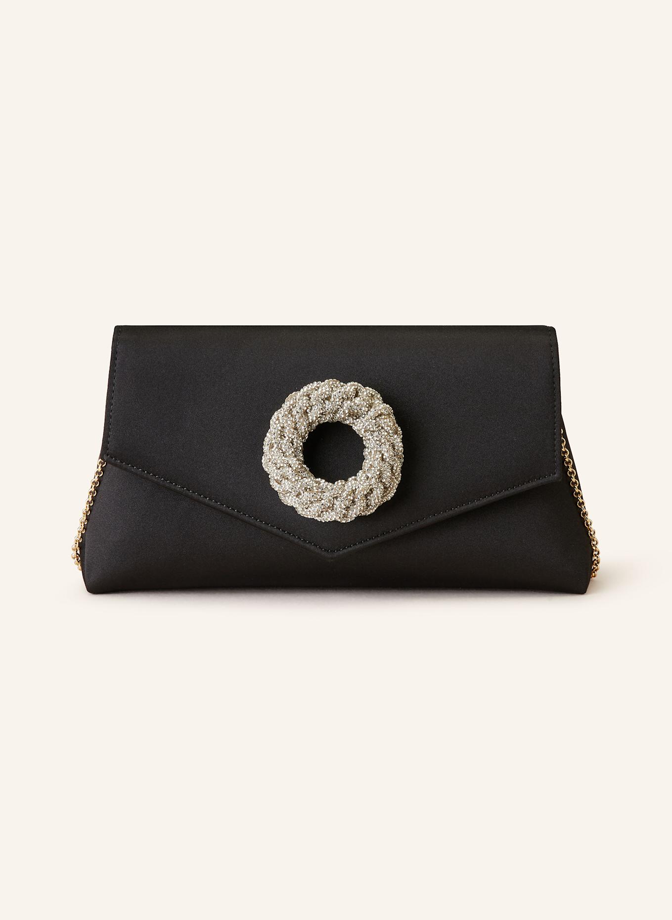 HIBOURAMA KATY clutch with decorative gems: BLACK