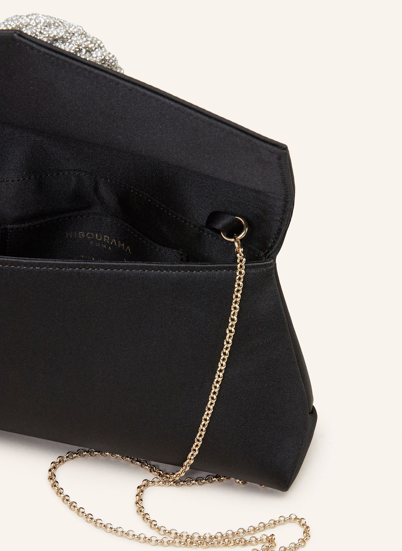HIBOURAMA KATY clutch with decorative gems: BLACK