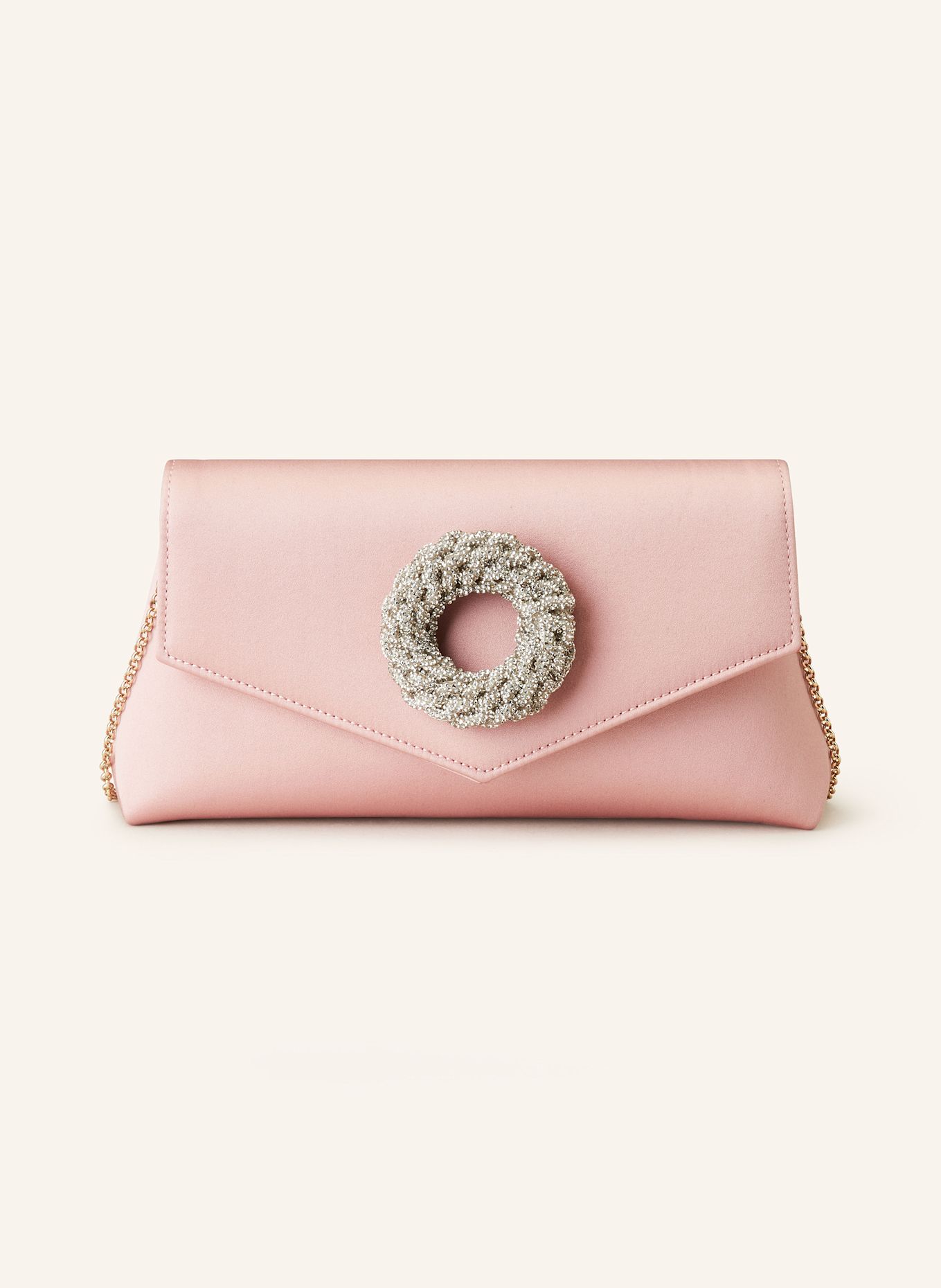 HIBOURAMA KATY clutch with decorative gems: LIGHT PINK
