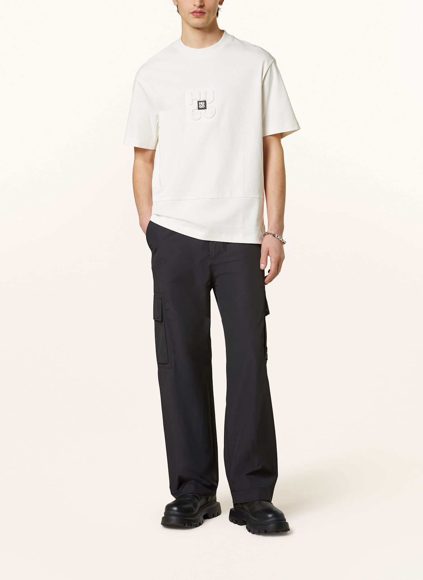 HUGO T-shirt DEBOSTAC: WHITE