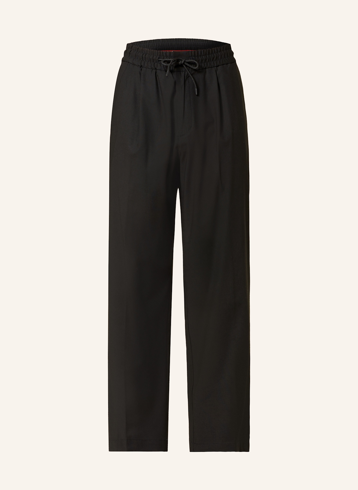 HUGO Pantalon chino RAVI style jogging coupe droite: NOIR