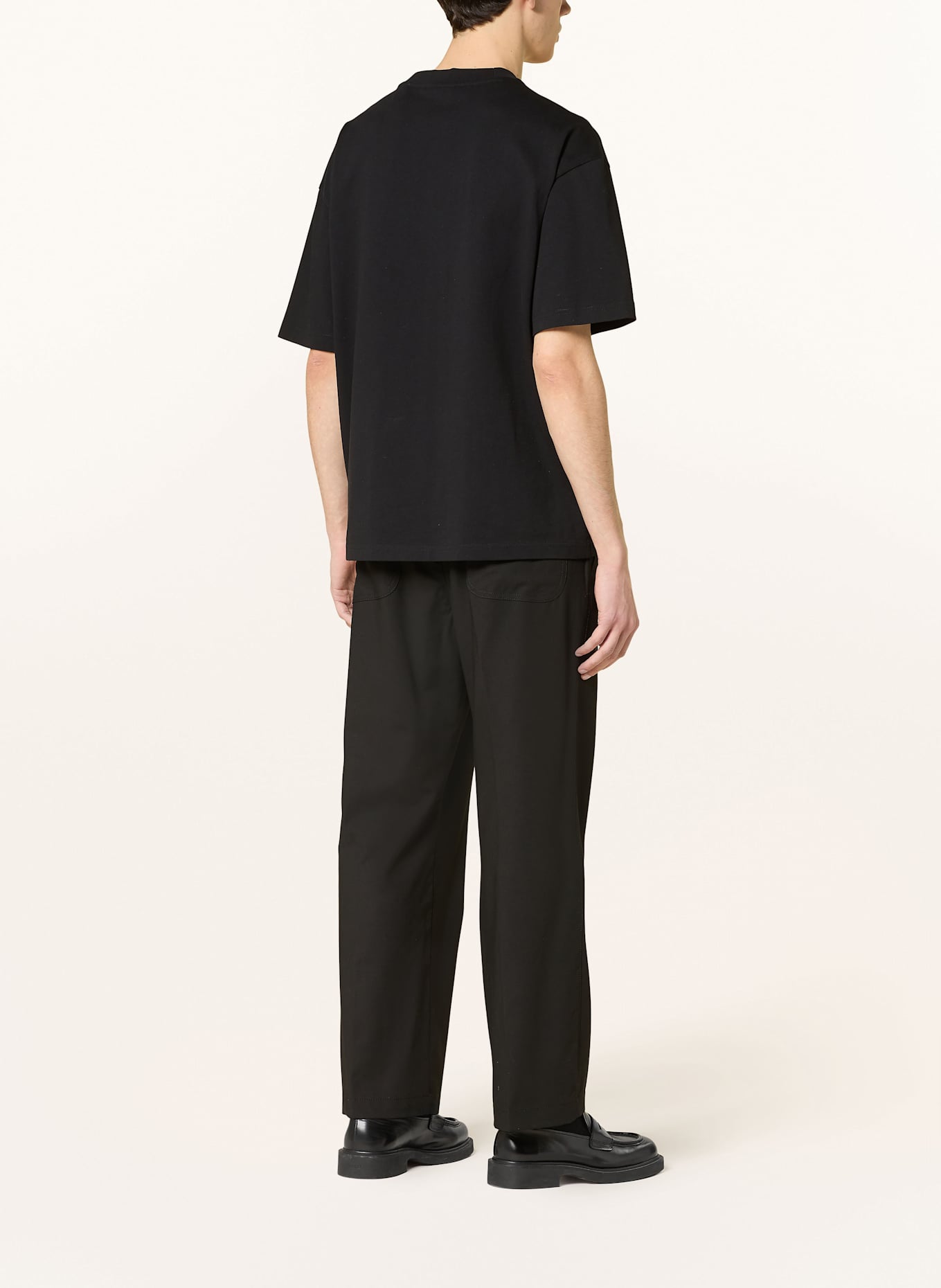 HUGO Pantalon chino RAVI style jogging coupe droite: NOIR