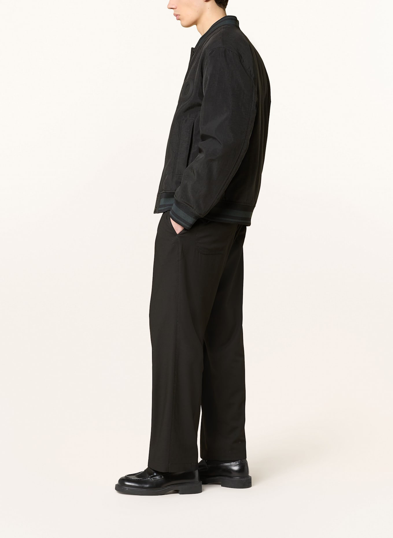 HUGO Pantalon chino RAVI style jogging coupe droite: NOIR