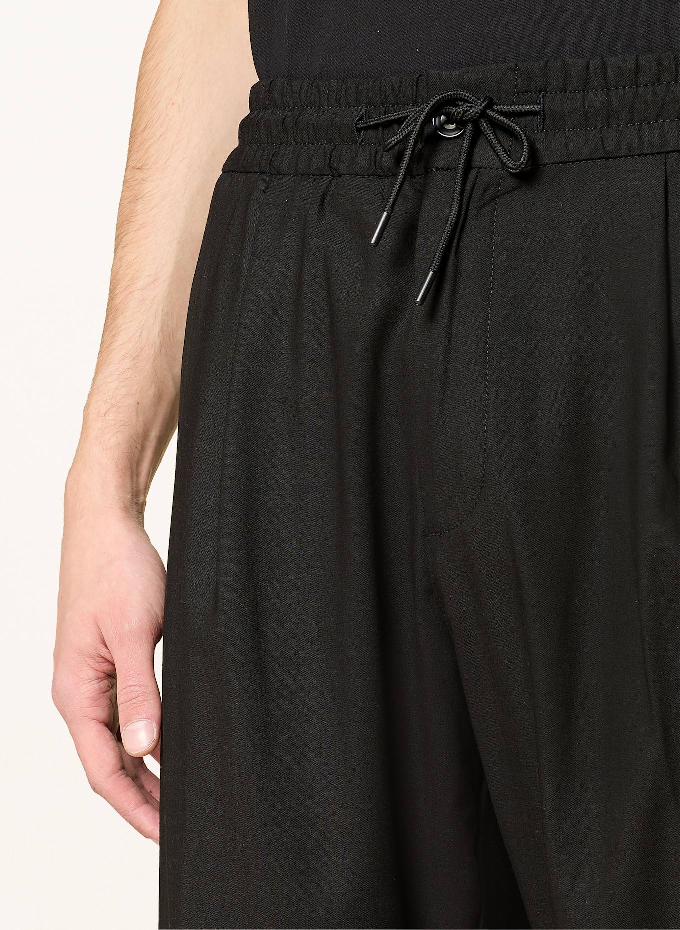 HUGO Pantalon chino RAVI style jogging coupe droite: NOIR