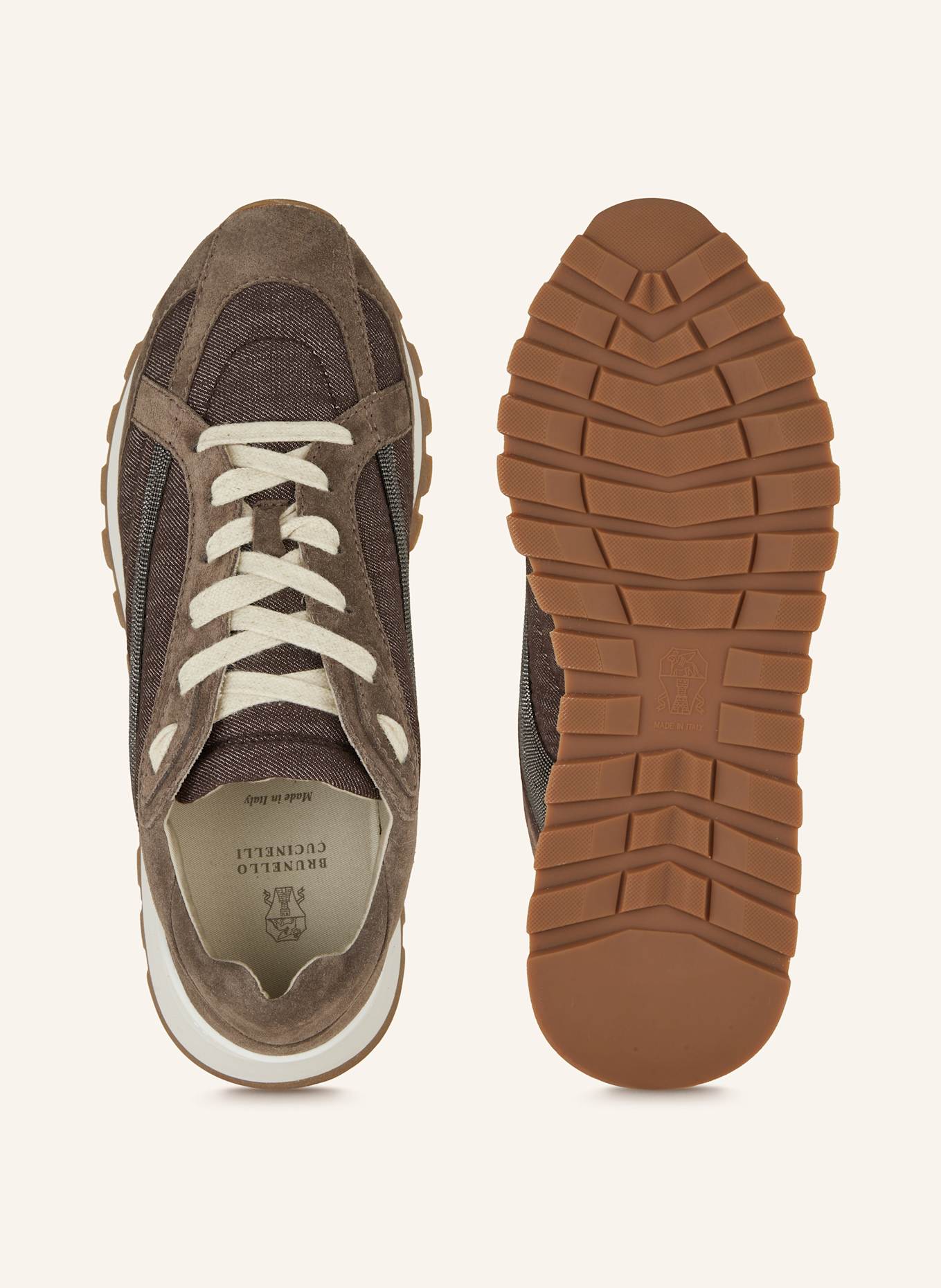 BRUNELLO CUCINELLI Sneaker: DUNKELBRAUN / BRAUN