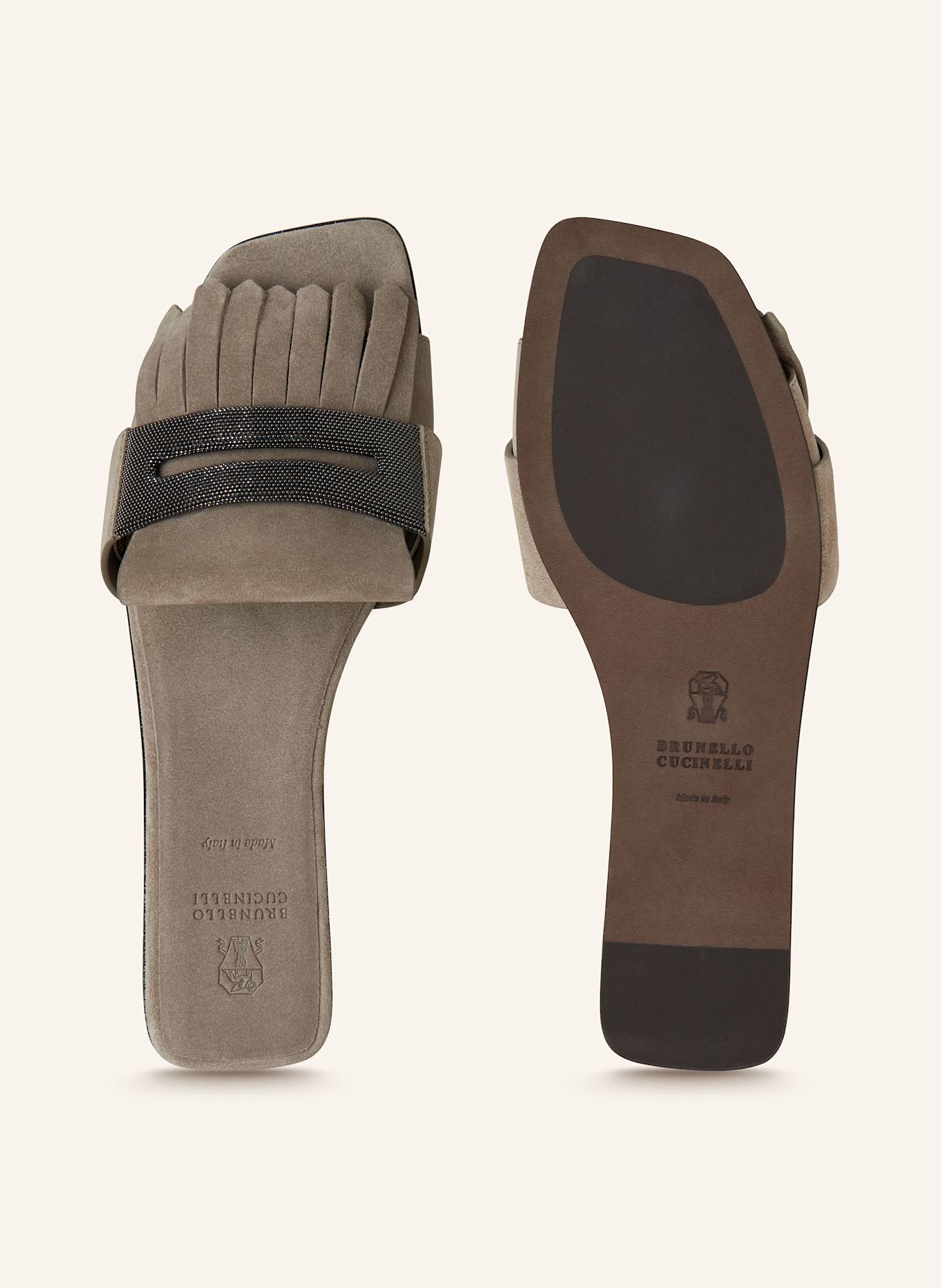 BRUNELLO CUCINELLI Pantoletten: TAUPE