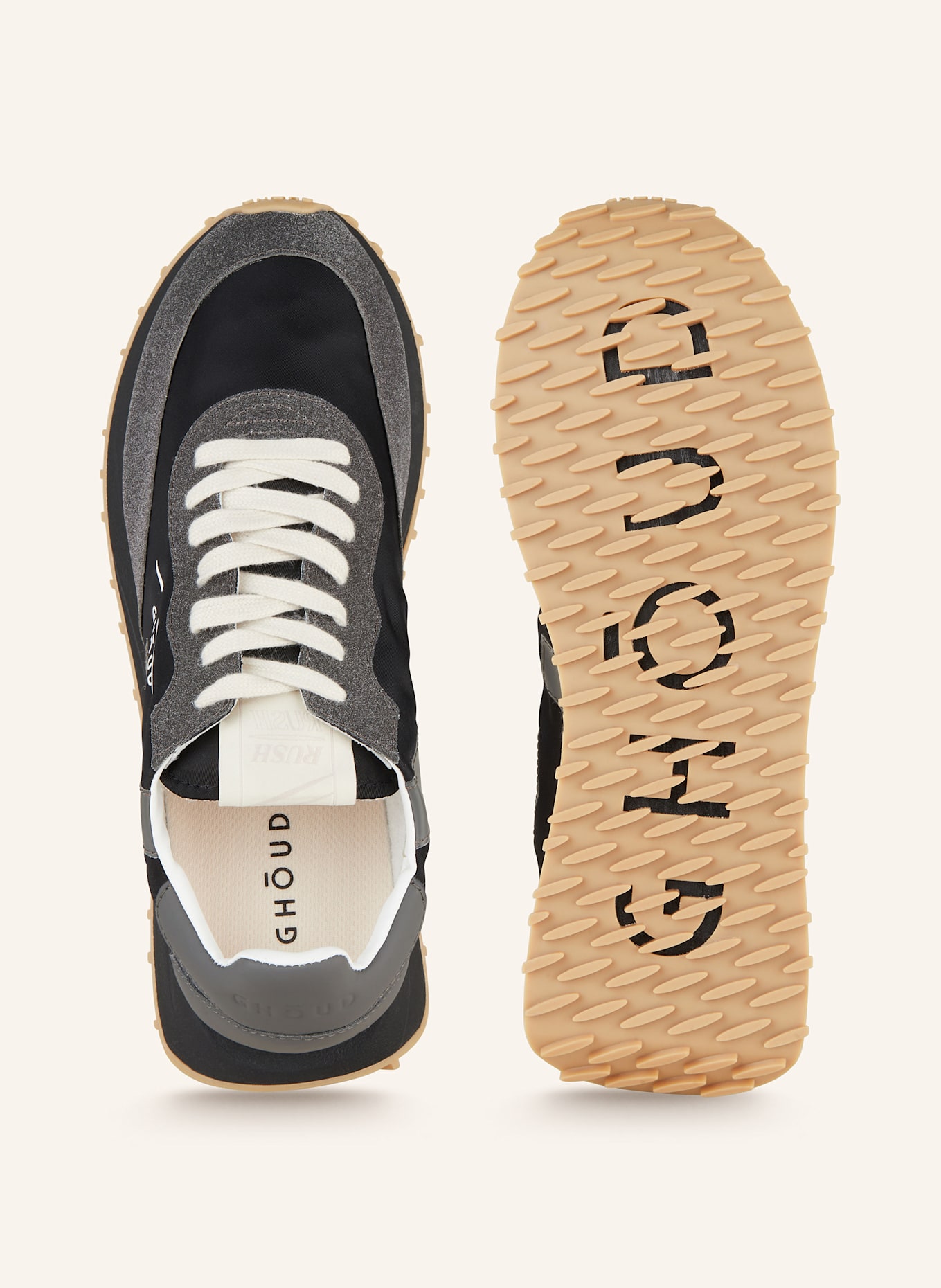 GHOUD Sneaker RUSH: SCHWARZ/ DUNKELGRAU