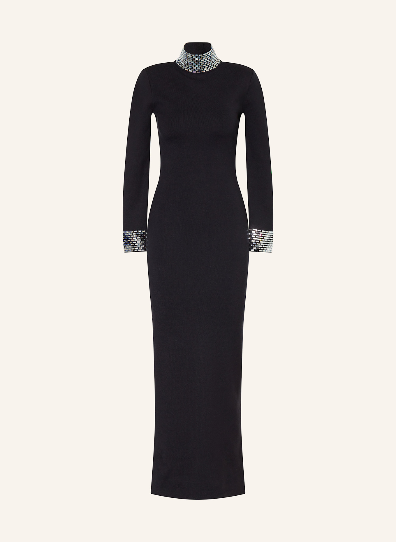 RETROFÊTE Strickkleid MONROE mit Schmucksteinen: SCHWARZ