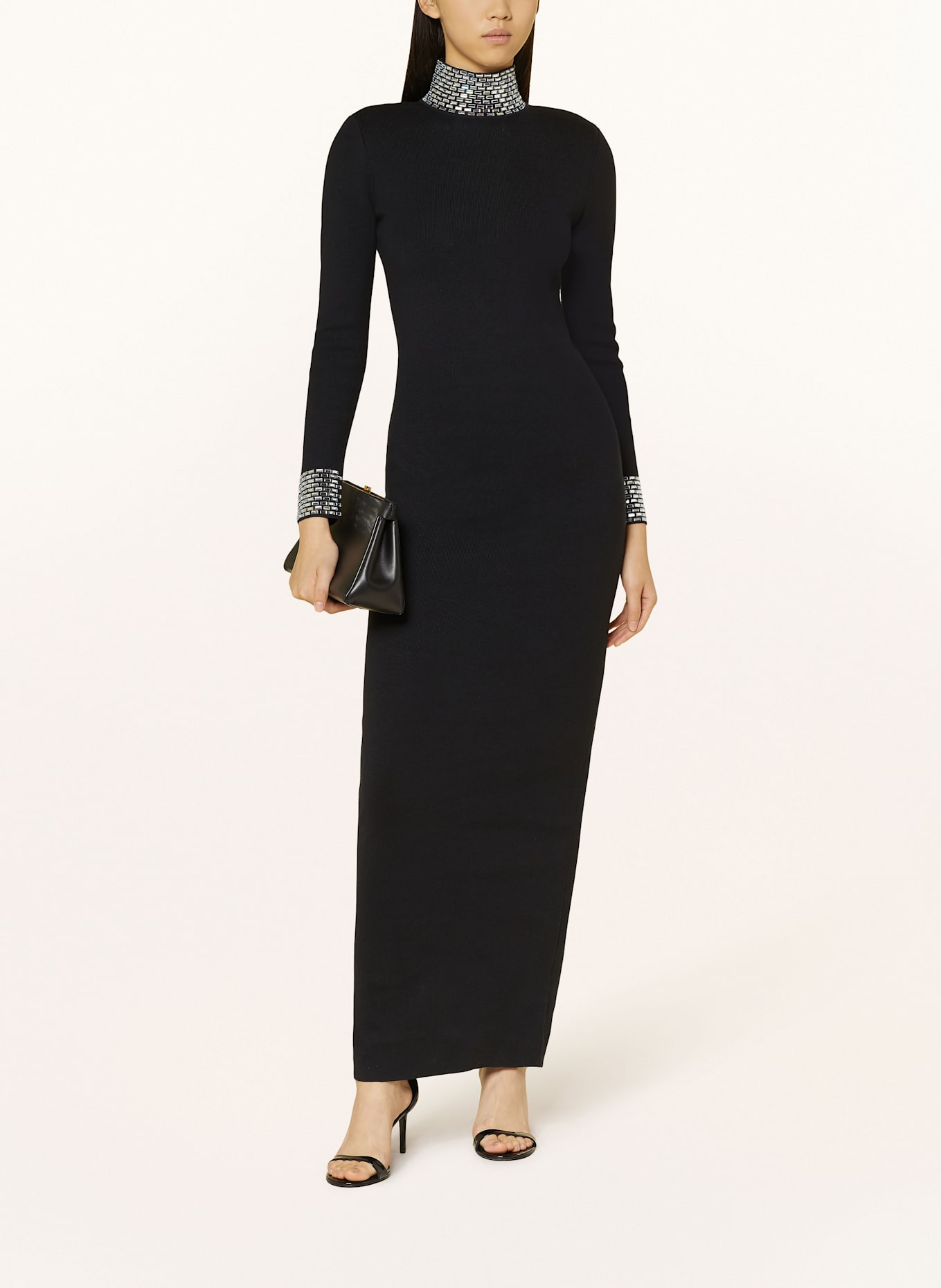 RETROFÊTE Strickkleid MONROE mit Schmucksteinen: SCHWARZ