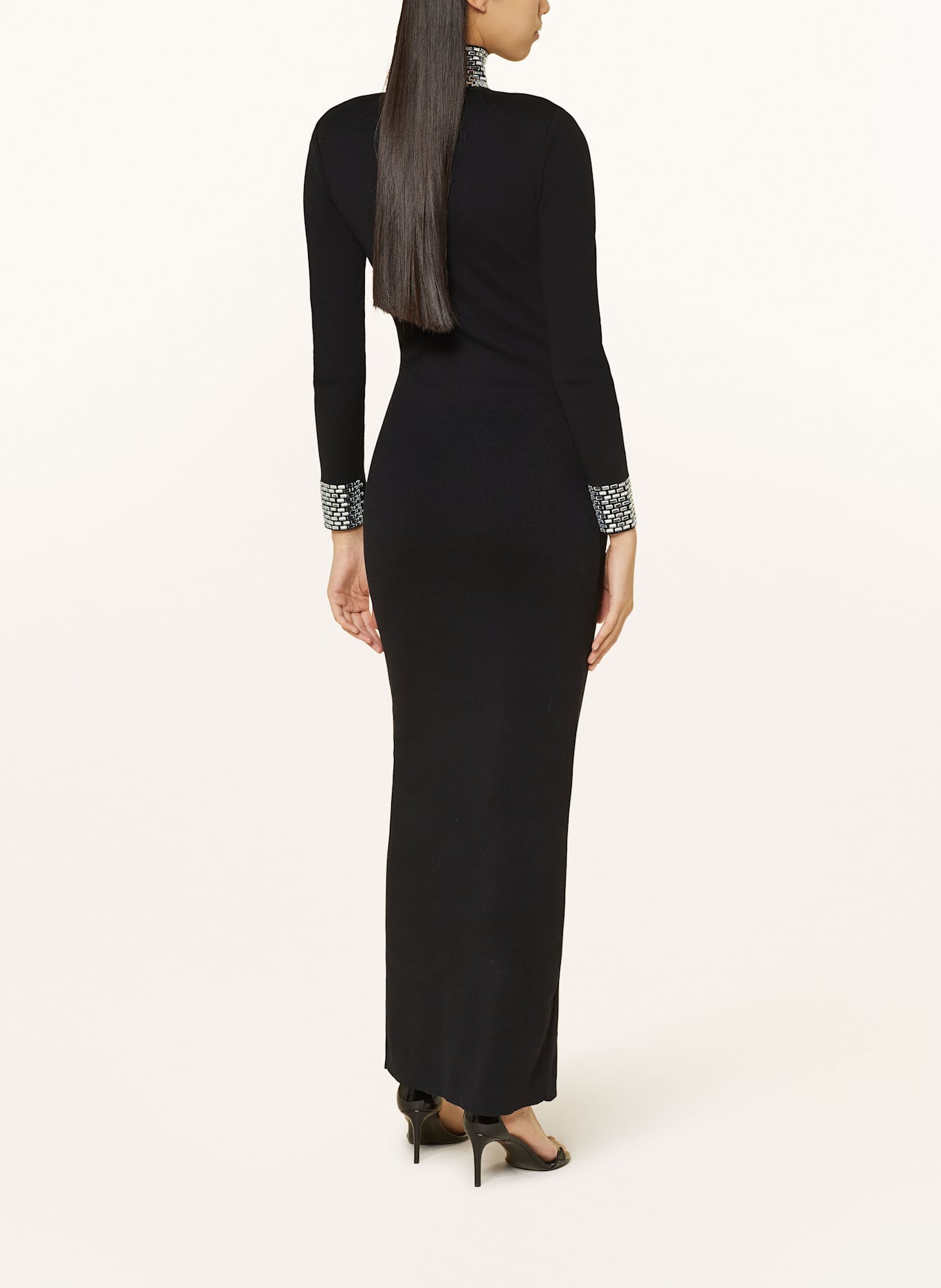 RETROFÊTE Strickkleid MONROE mit Schmucksteinen: SCHWARZ