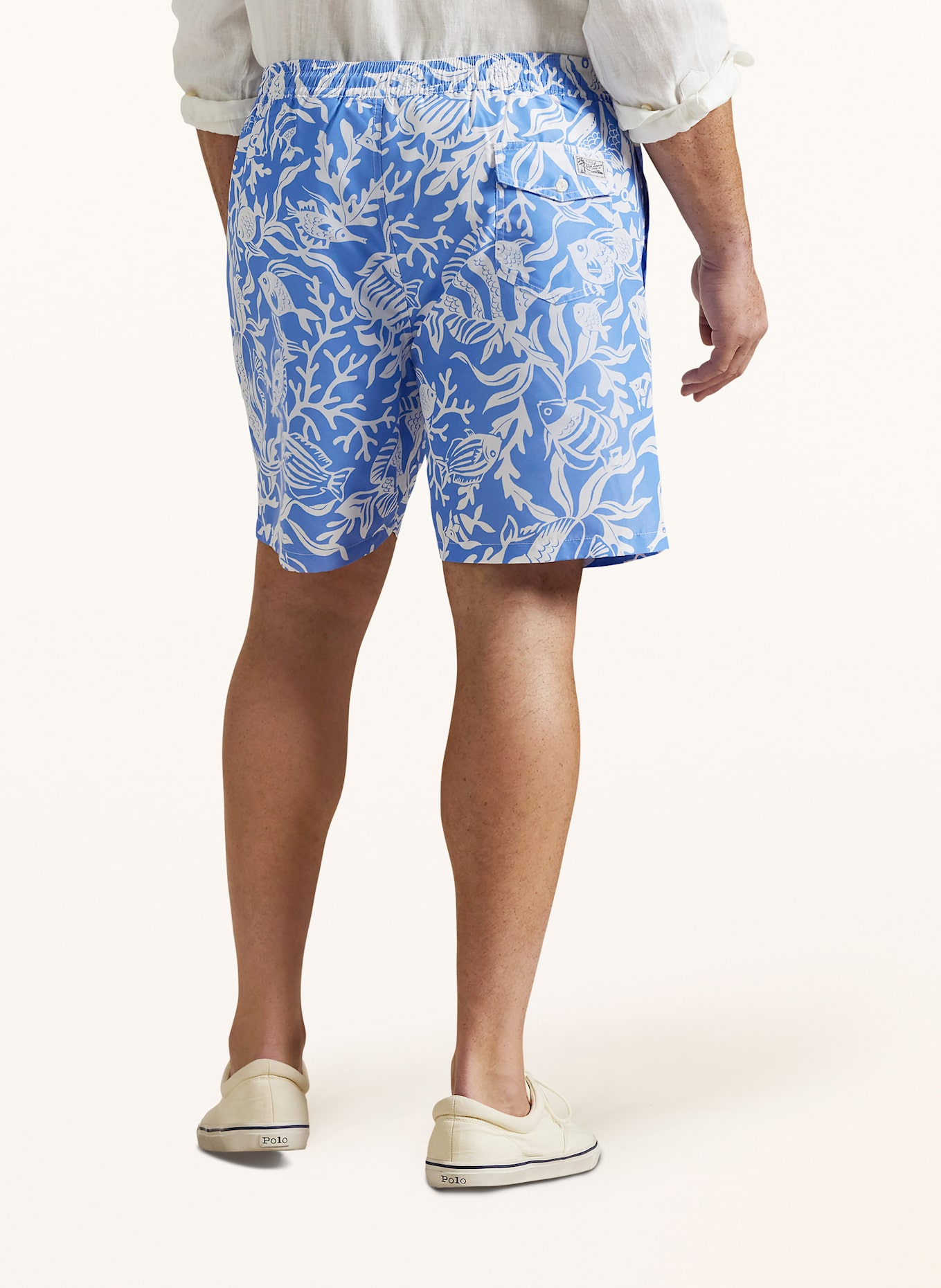 POLO RALPH LAUREN Big & Tall Badeshorts: BLAU/ WEISS