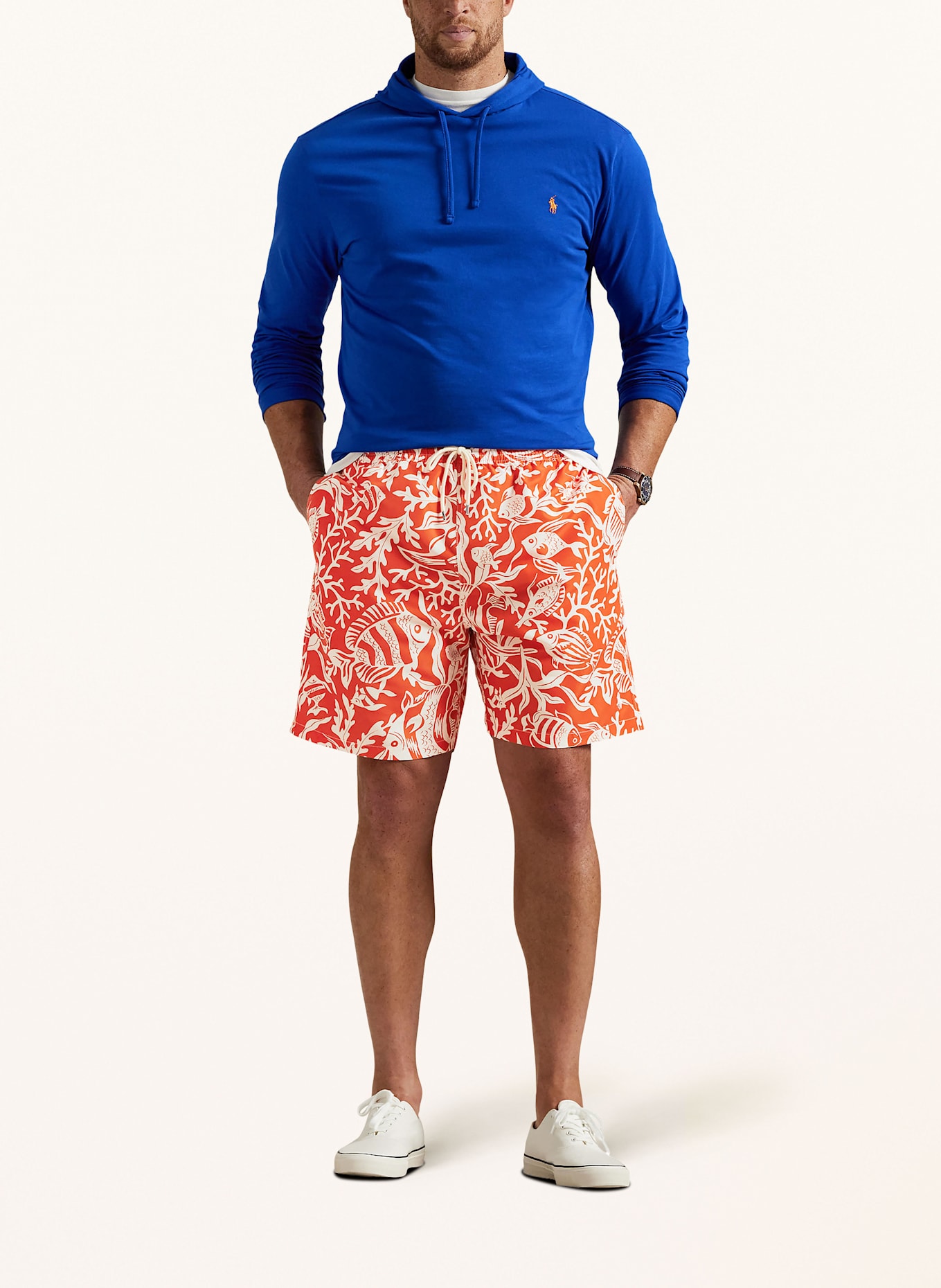 POLO RALPH LAUREN Big & Tall Badeshorts: LACHS/ WEISS