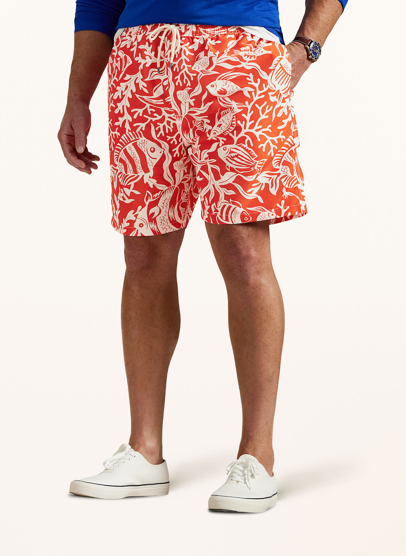 POLO RALPH LAUREN Big & Tall Badeshorts: LACHS/ WEISS