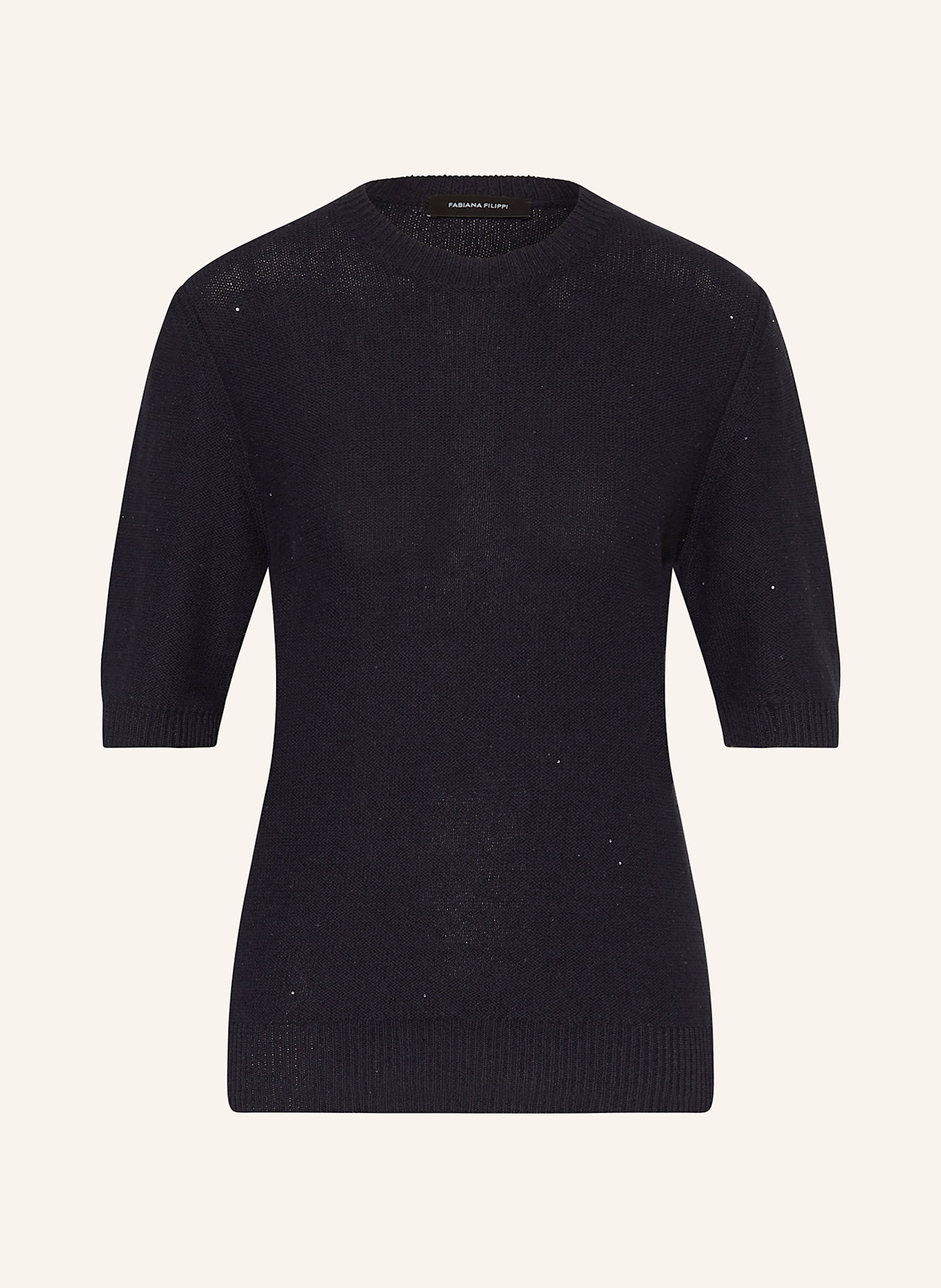 FABIANA FILIPPI Úpletové tričko s flitry: TMAVĚ MODRÁ