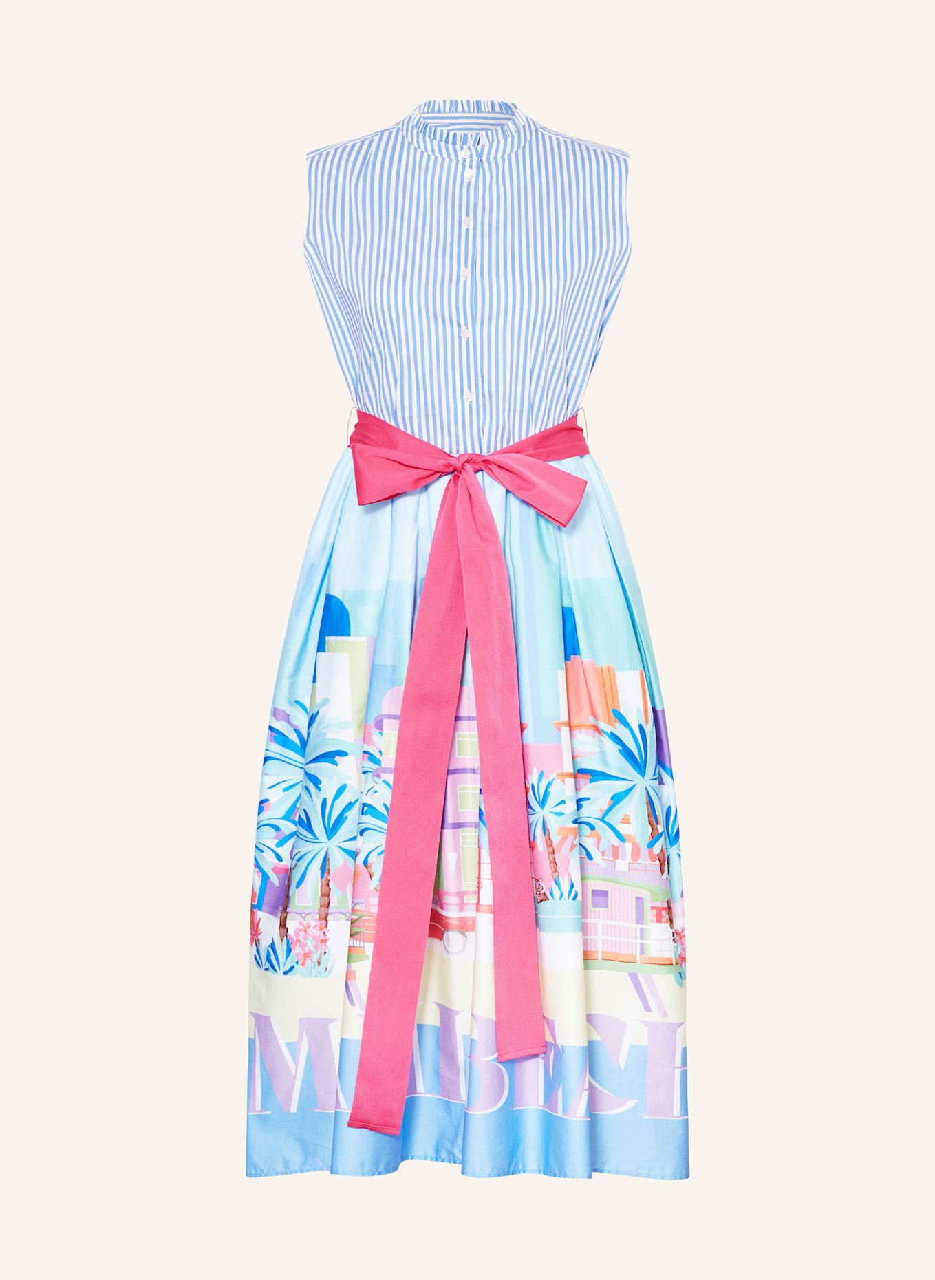 MILANO ITALY Hemdblusenkleid: BLAU / GRÜN / PINK