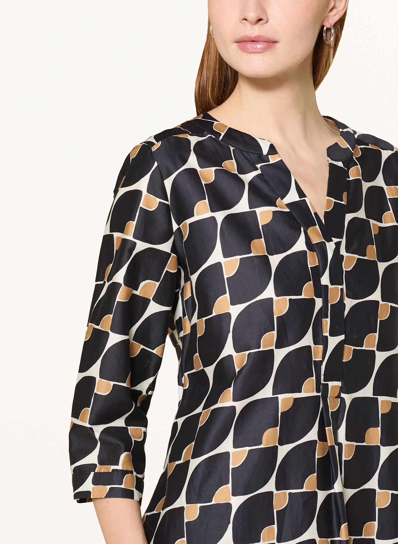 MILANO ITALY Šaty s 3/4 rukávem: ČERNÁ / MODRÁ / VELBLOUDÍ