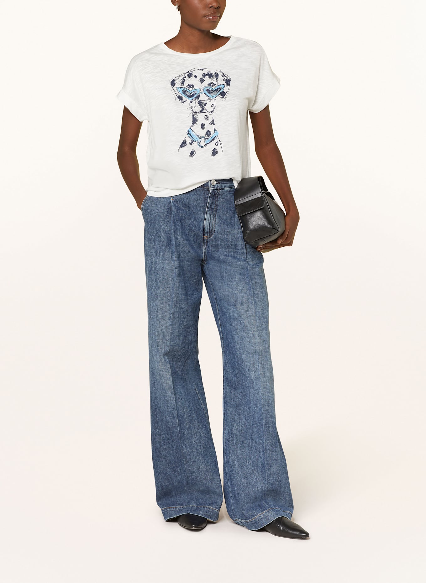 MILANO ITALY T-shirt with decorative gems: WHITE