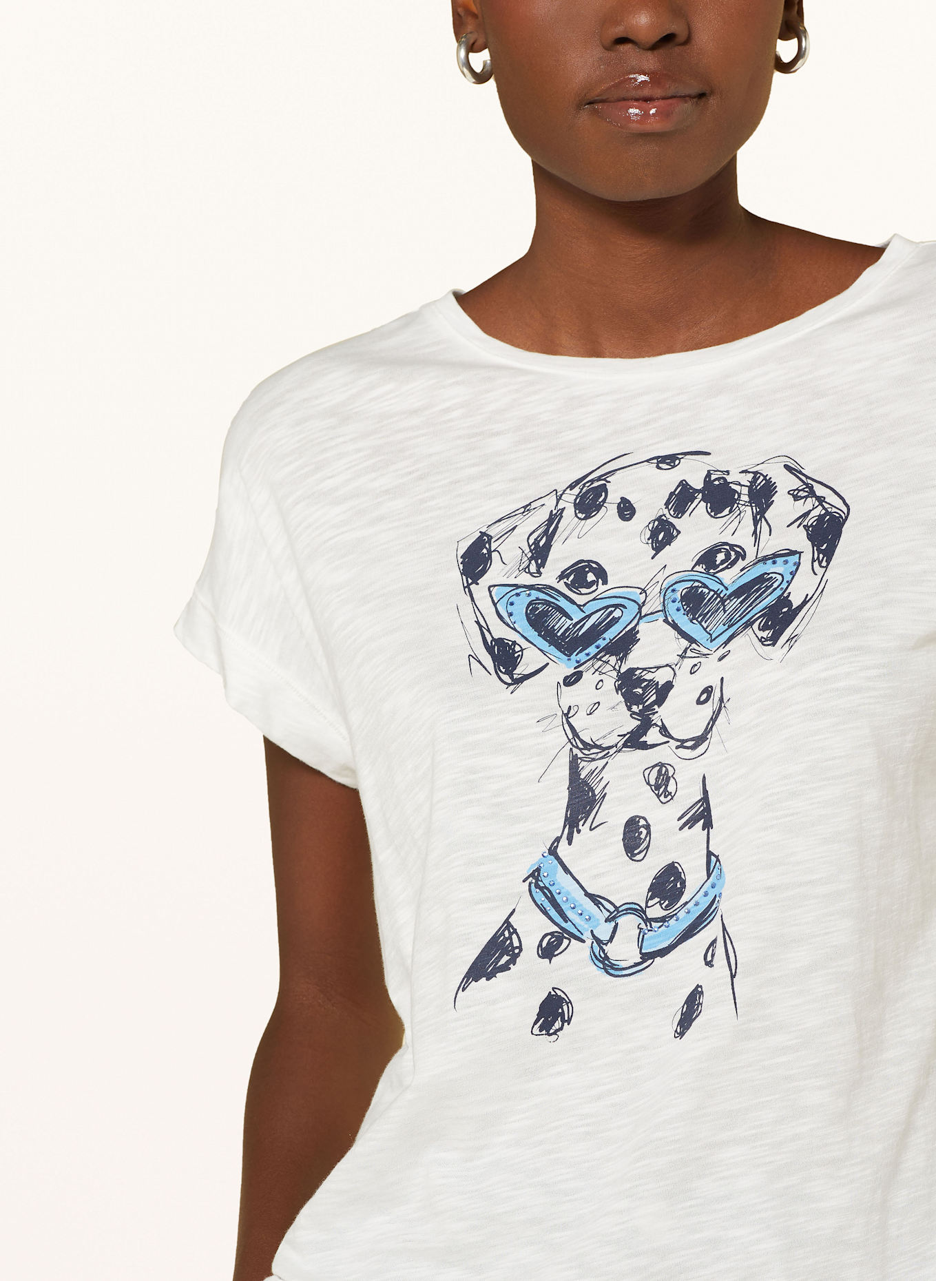 MILANO ITALY T-shirt with decorative gems: WHITE