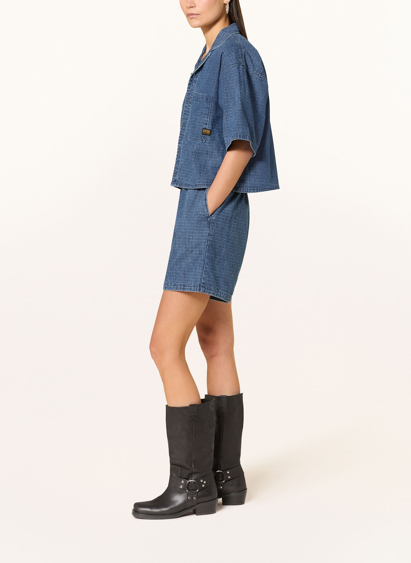 G-Star Jeansshorts: H165 faded  indigo ripstop