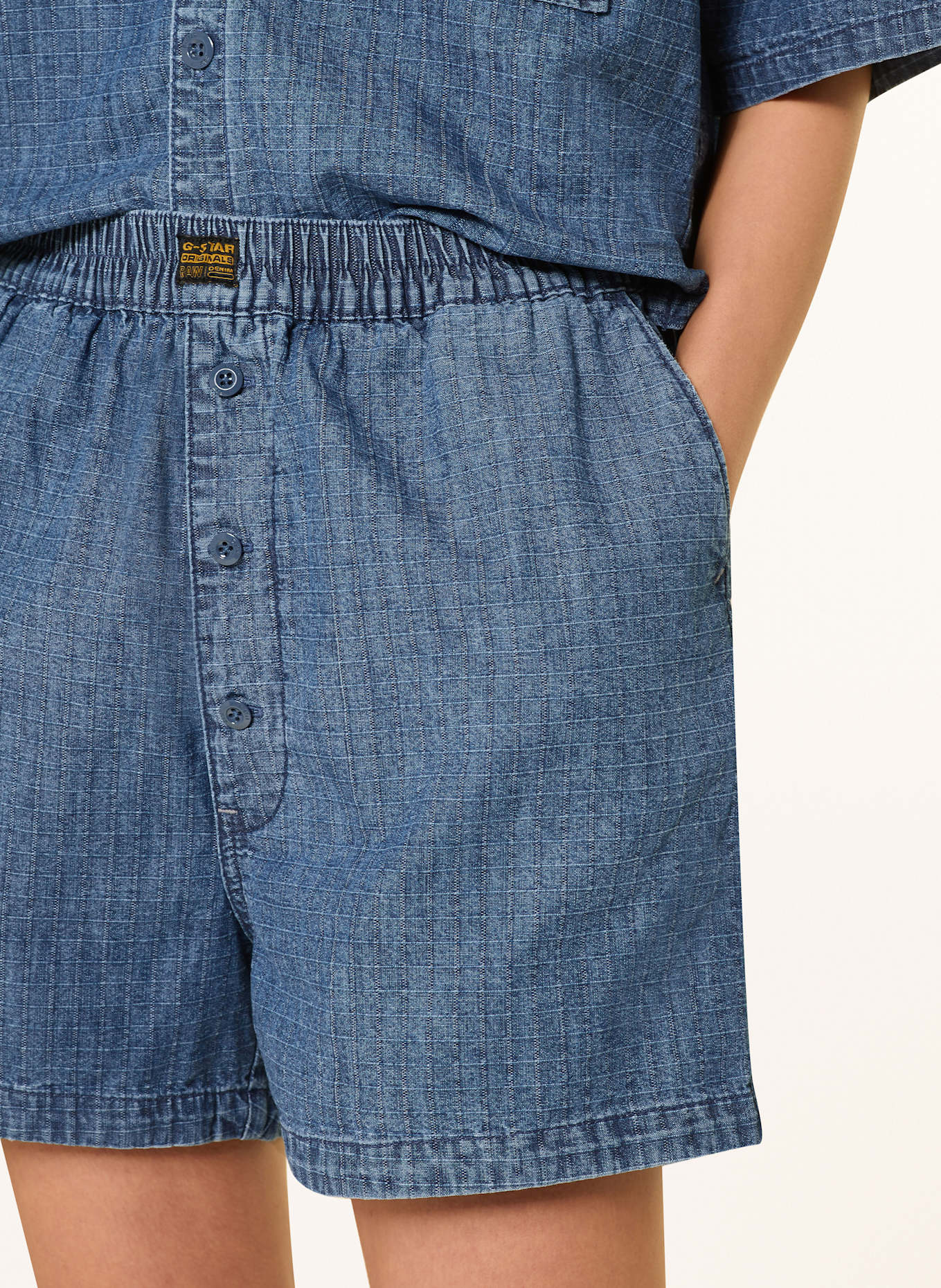 G-Star Jeansshorts: H165 faded  indigo ripstop