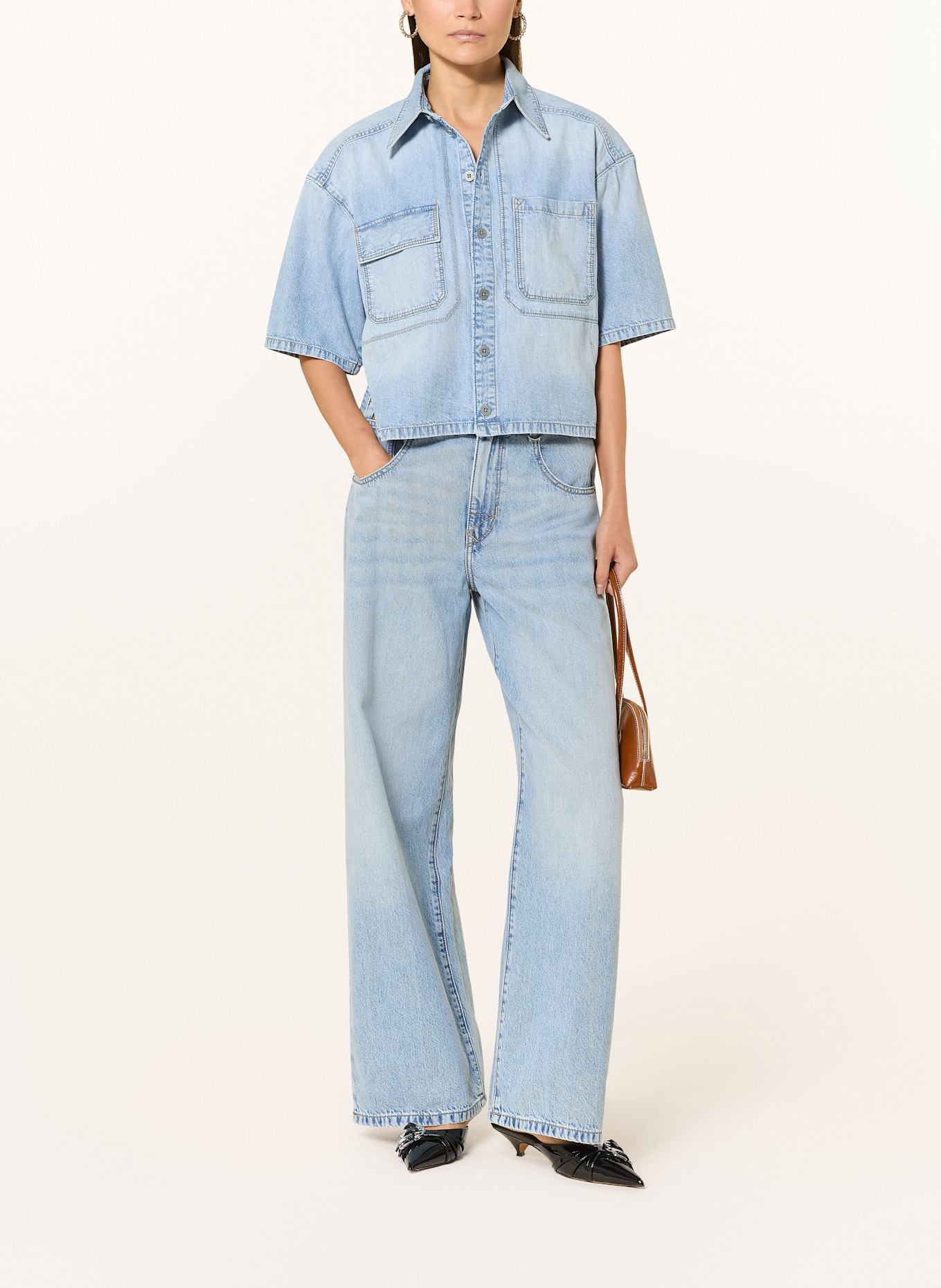 G-Star Cropped-Jeansbluse: BLAU