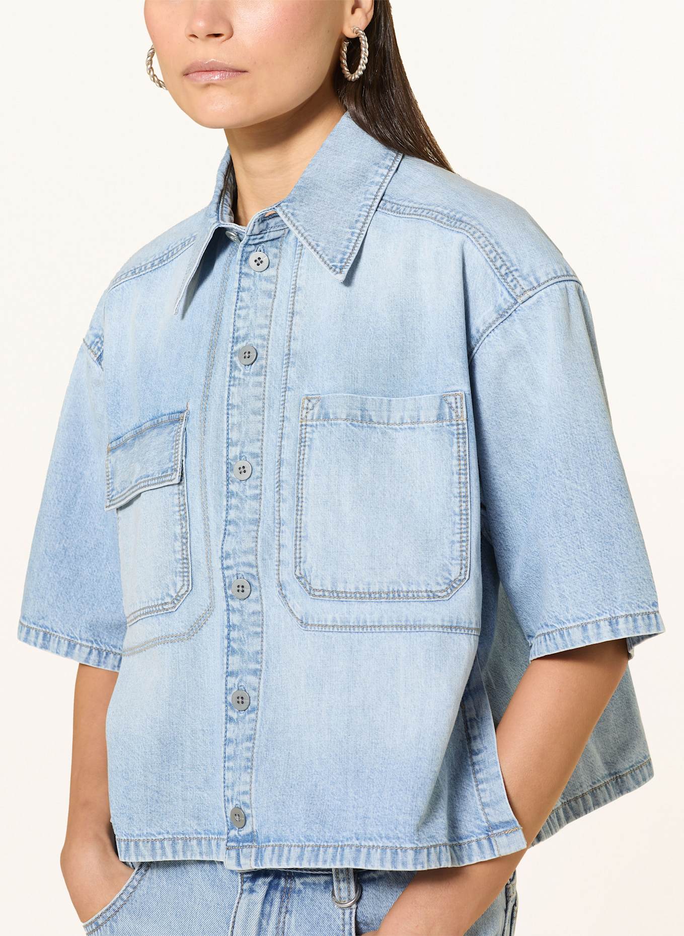 G-Star Cropped-Jeansbluse: BLAU