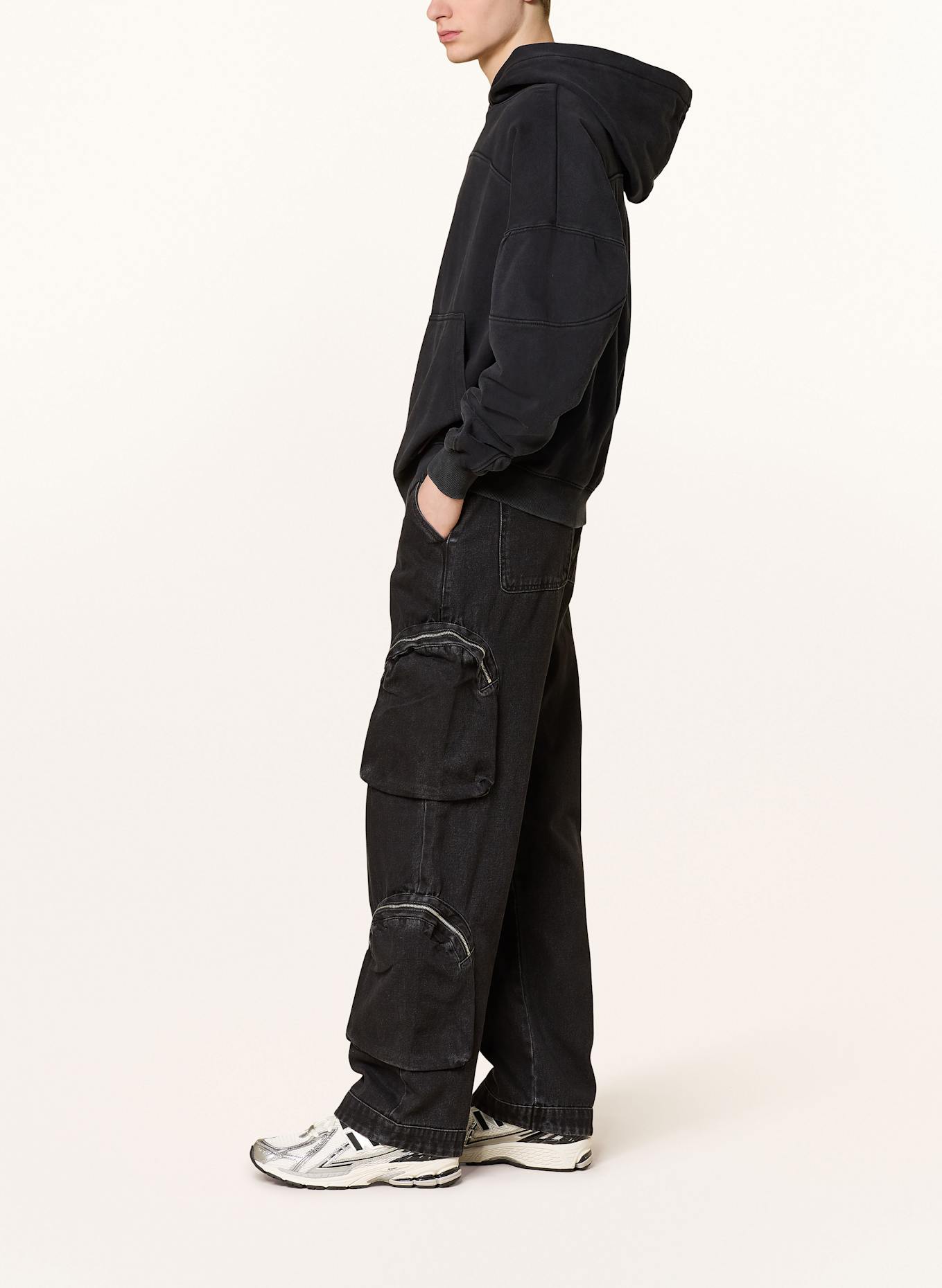 PEGADOR Jeansy bojówki YARVITE regular fit: 002 washed black