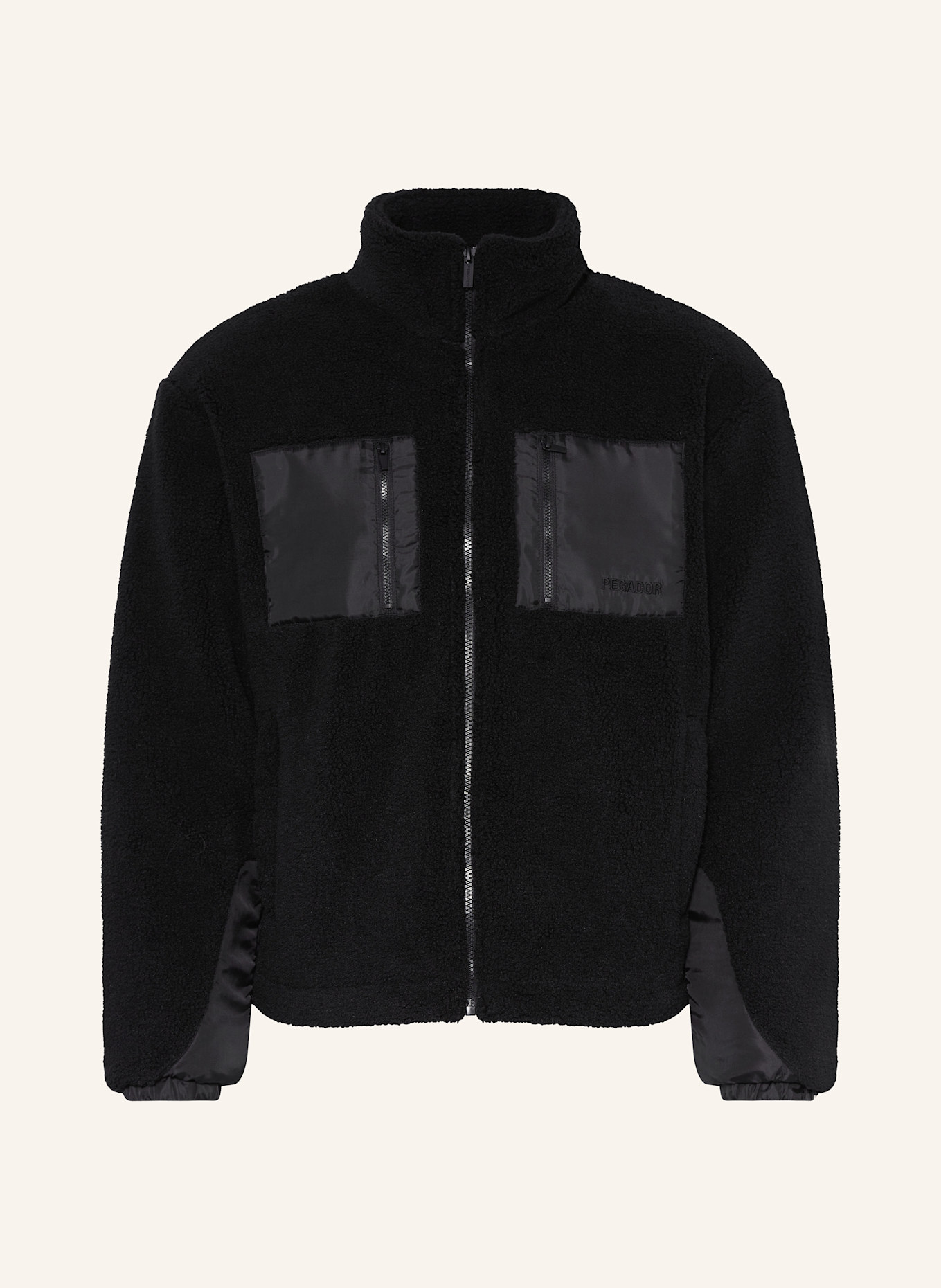 PEGADOR Teddyfell-Jacke ARCHER: SCHWARZ