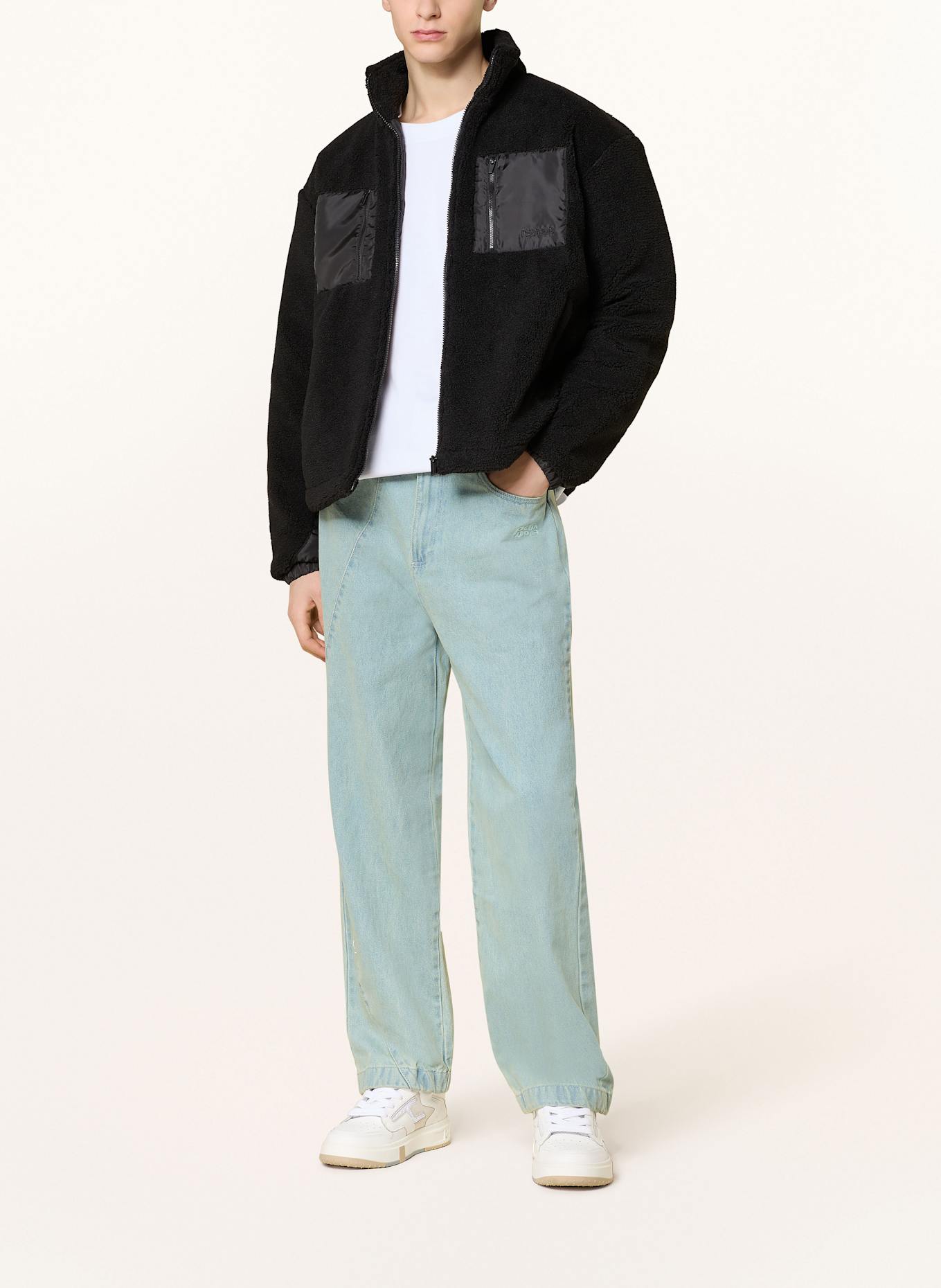 PEGADOR Teddyfell-Jacke ARCHER: SCHWARZ