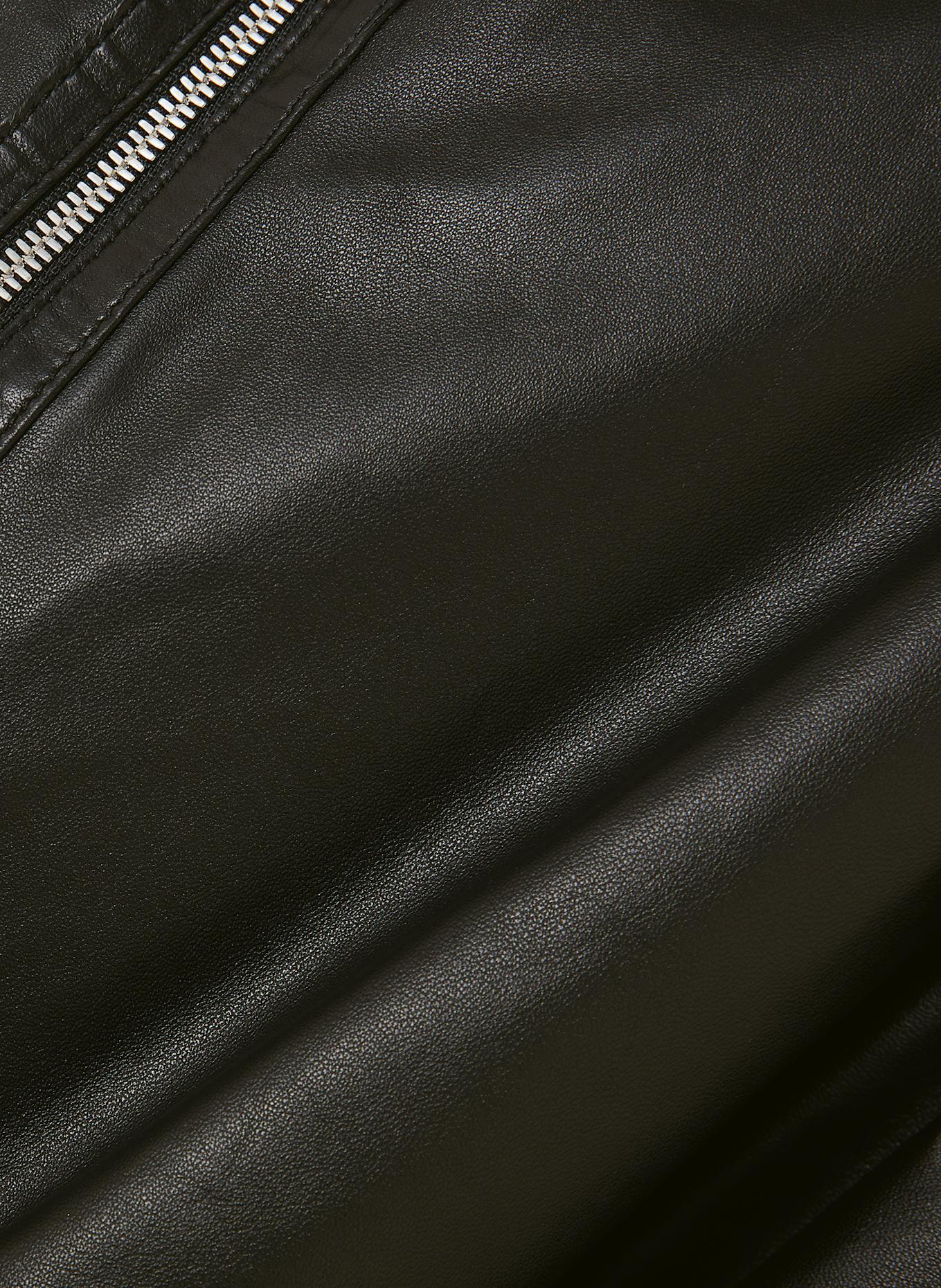 UTZON Leather bomber jacket JACKE JUSA: BLACK