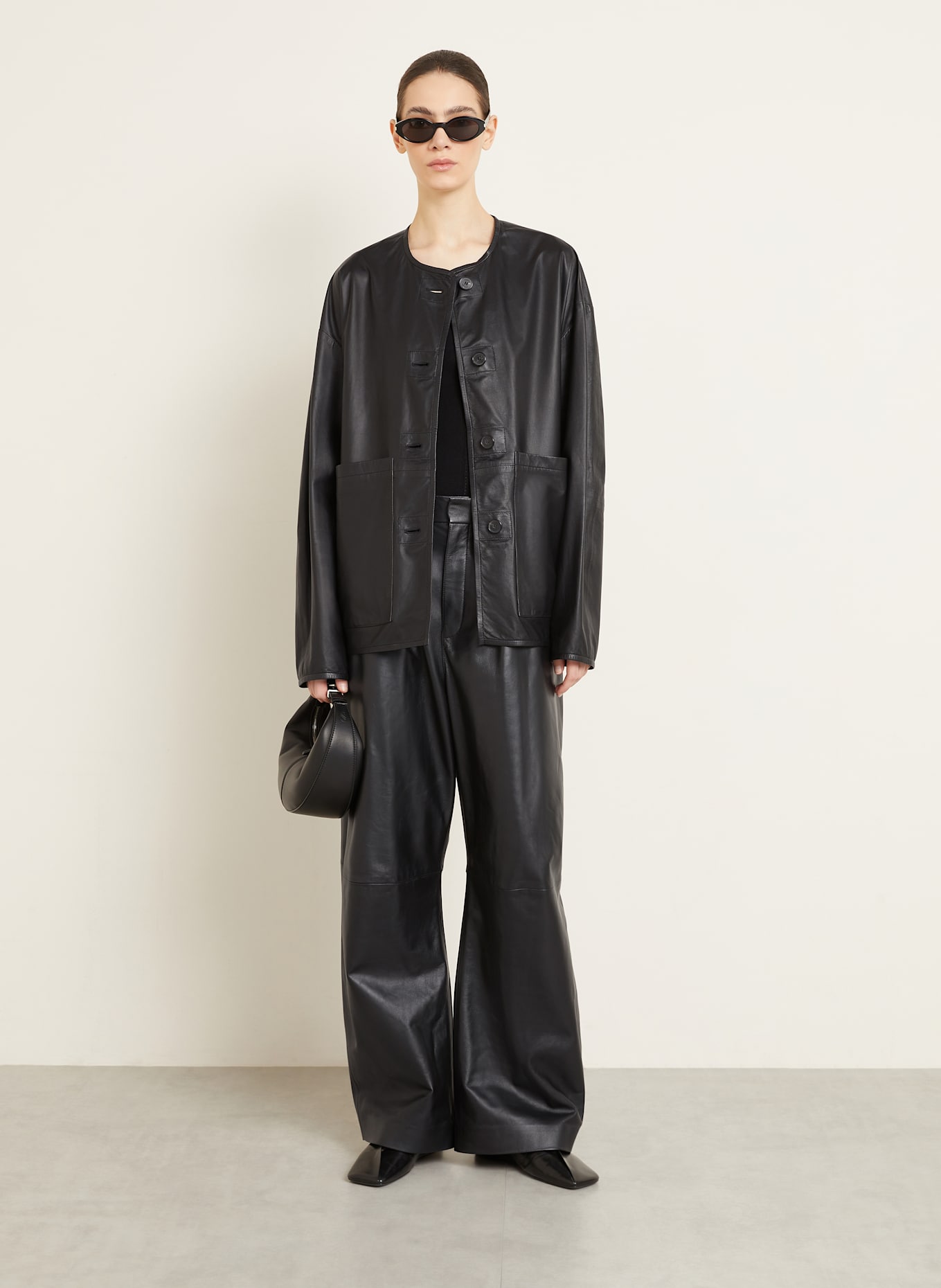 UTZON Kurtka skórzana JACKE JIA: CZARNY