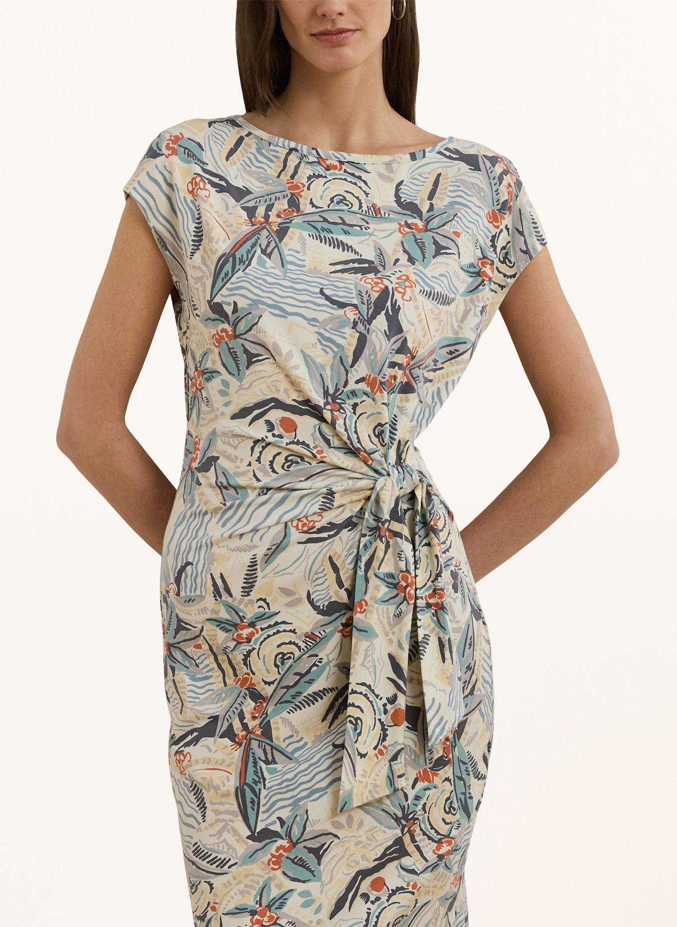 LAUREN RALPH LAUREN Kleid: CREME / HELLBLAU / ROT