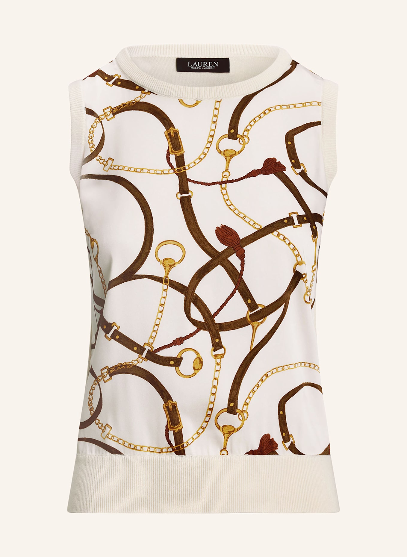 LAUREN RALPH LAUREN Sweater vest in mixed materials in cream