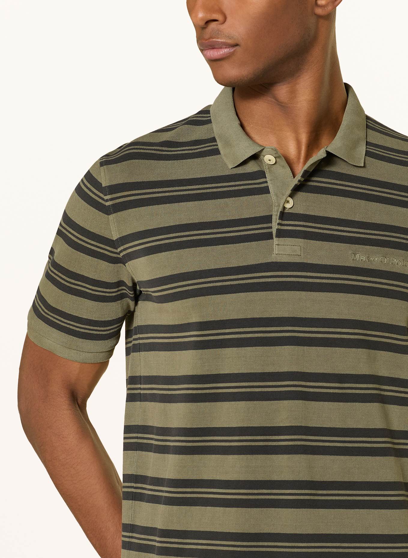 Marc O'Polo Piqué-Poloshirt Regular Fit: KHAKI / SCHWARZ