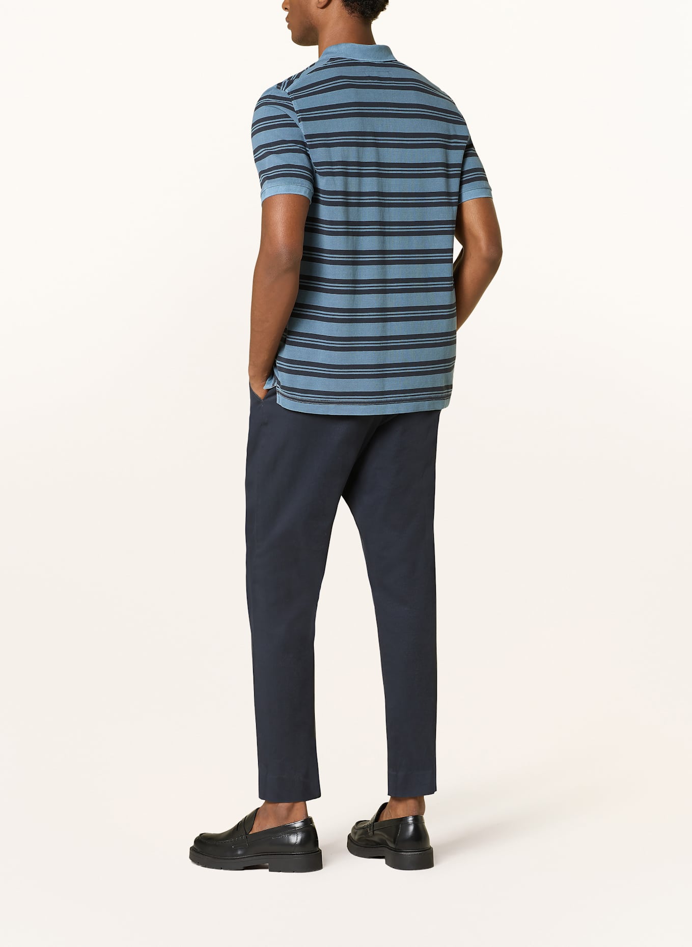 Marc O'Polo Piqué-Poloshirt Regular Fit: BLAU / SCHWARZ