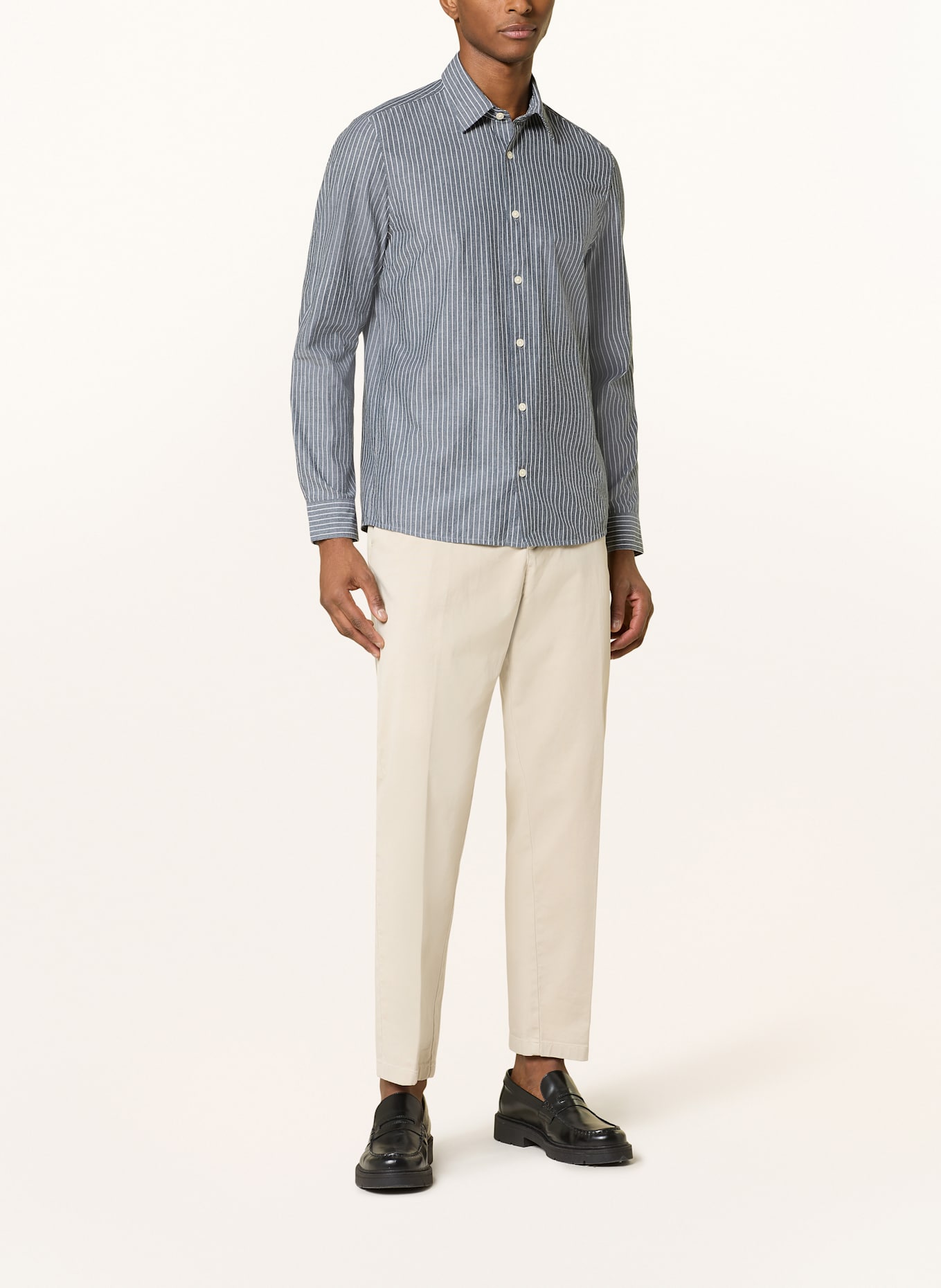 Marc O'Polo Hemd Shaped Fit: DUNKELBLAU / WEISS