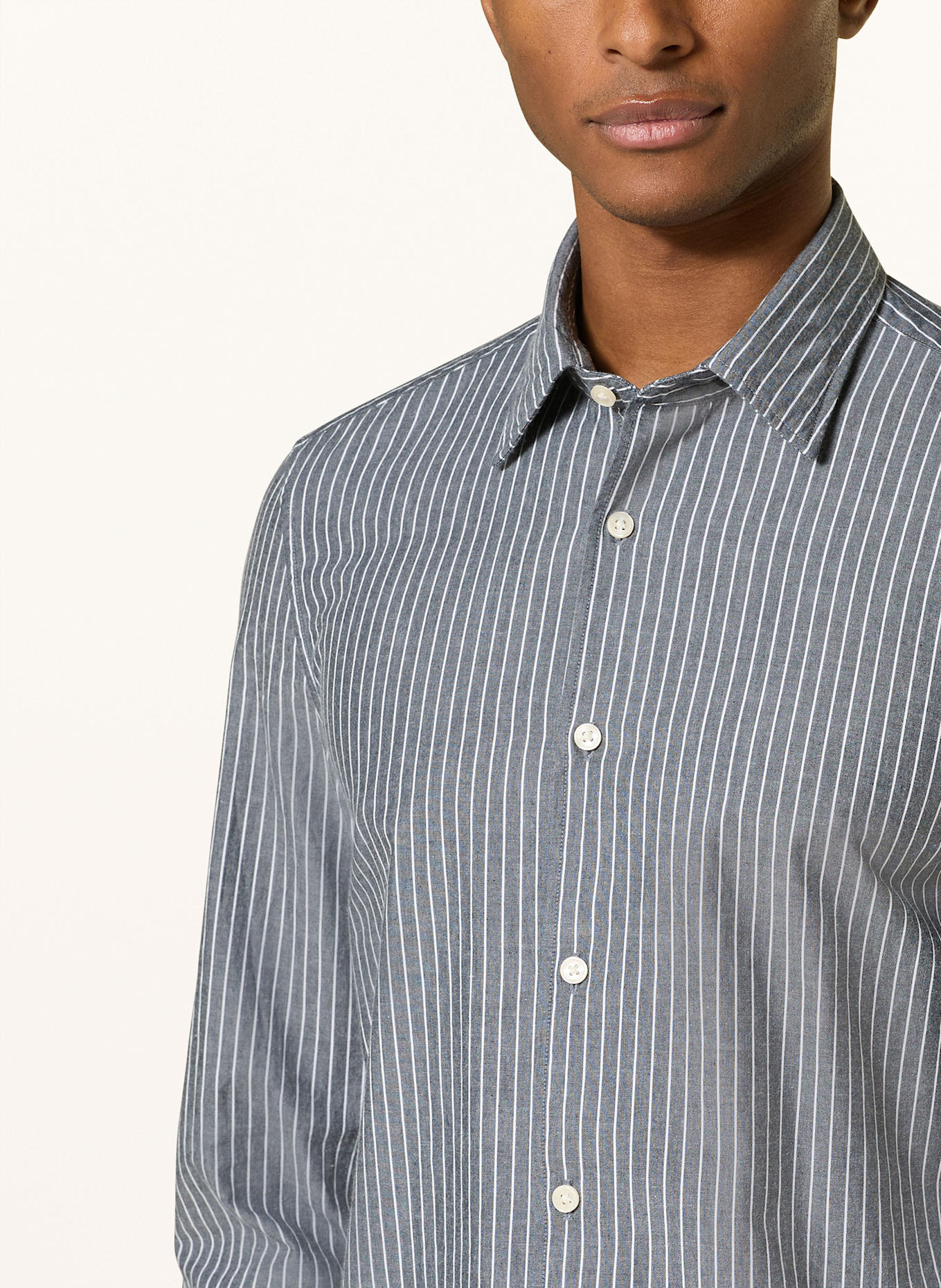 Marc O'Polo Hemd Shaped Fit: DUNKELBLAU / WEISS