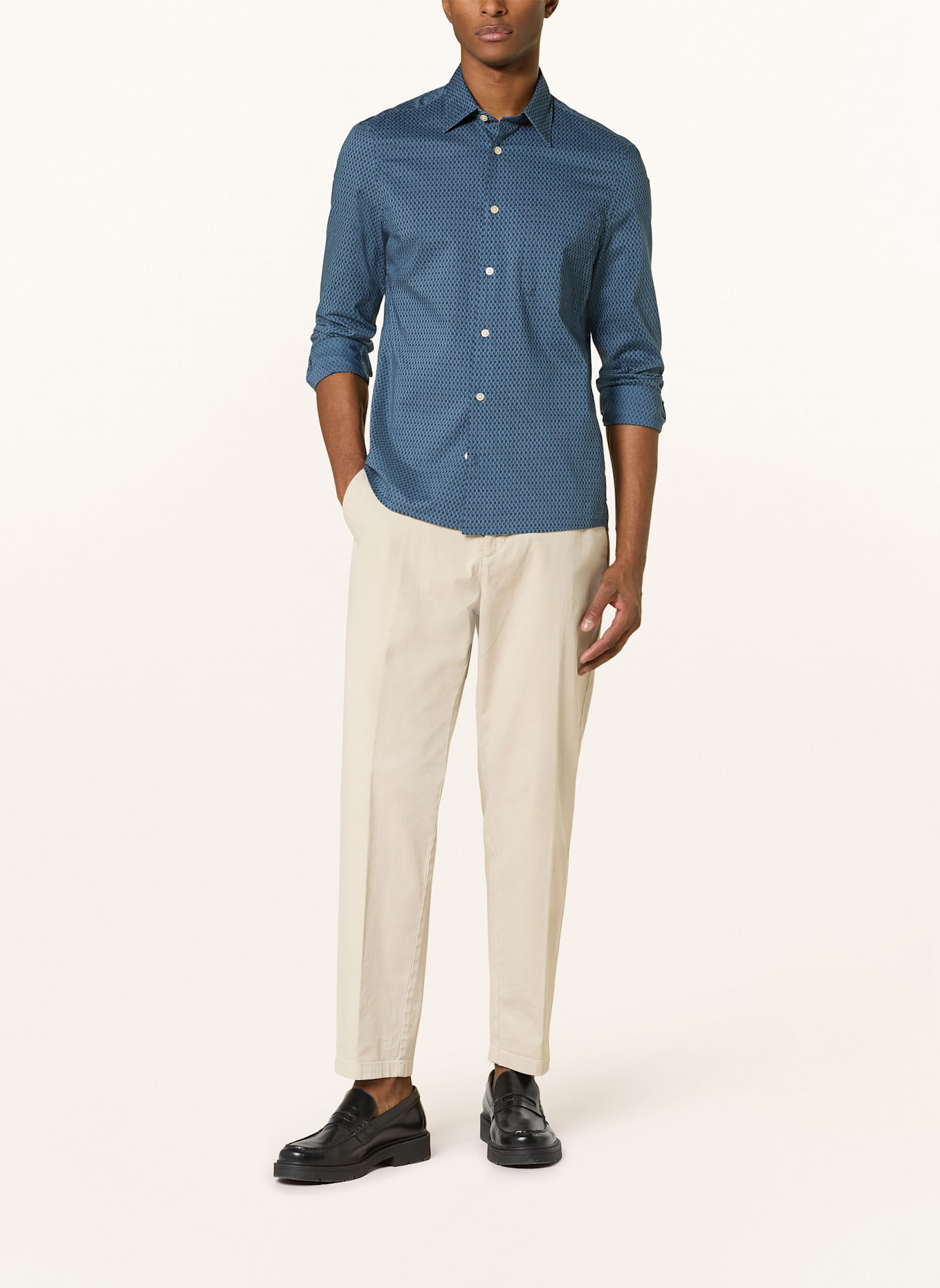 Marc O'Polo Chemise ajustée: BLEU FONCÉ / BLEU
